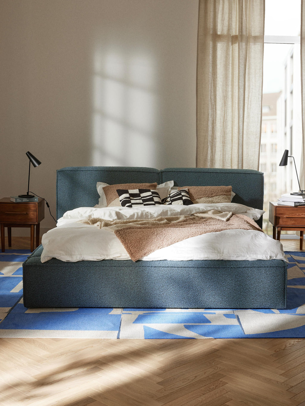 Lennon Upholstered Bouclé Bed