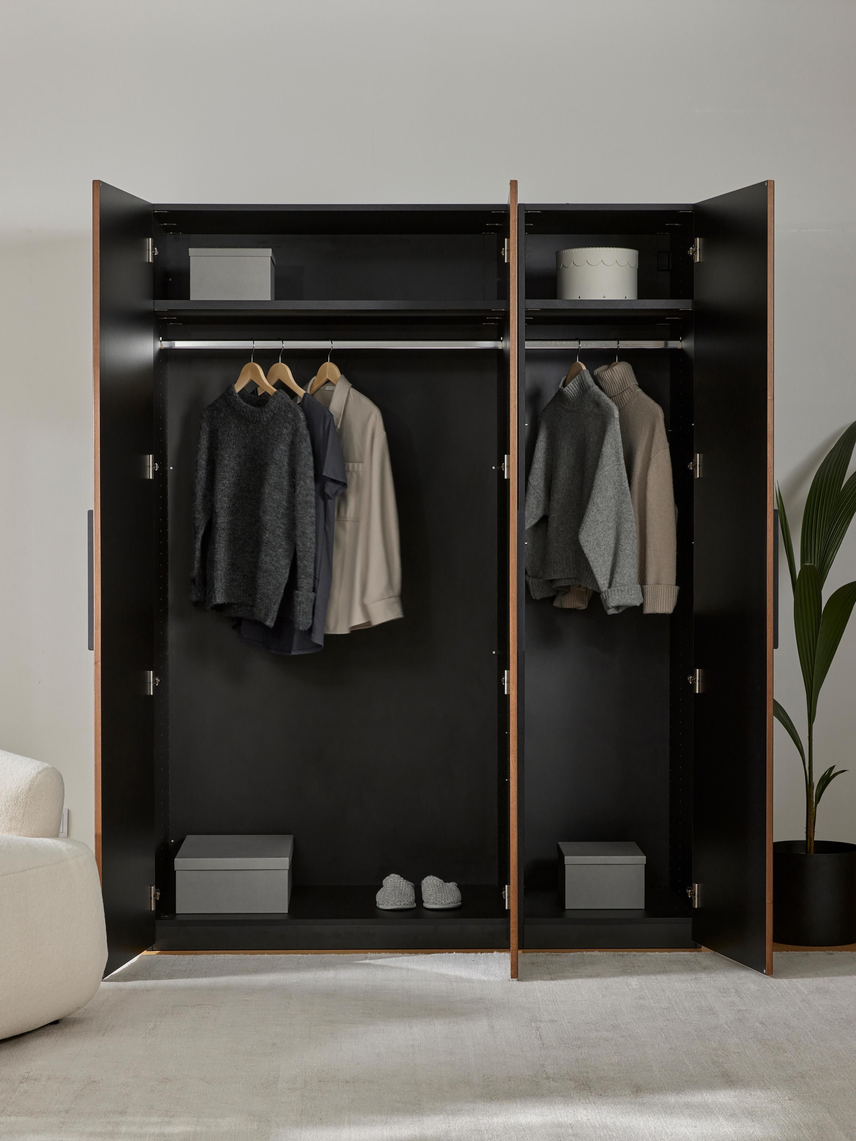 Simone Modular Hinged Door Wardrobe, 150 cm Wide, in various sizes