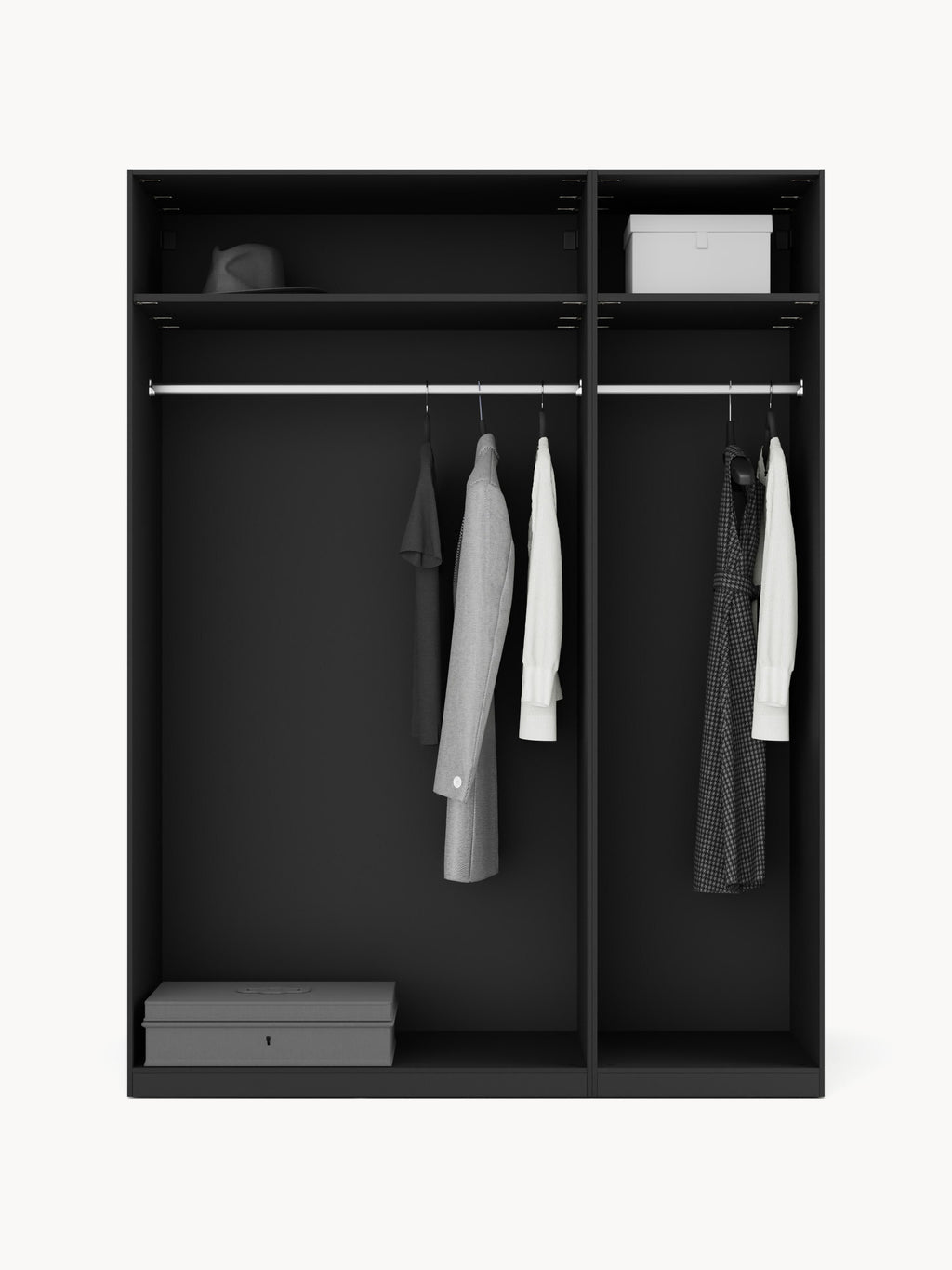Simone Modular Hinged Door Wardrobe, 150 cm Wide, in various sizes