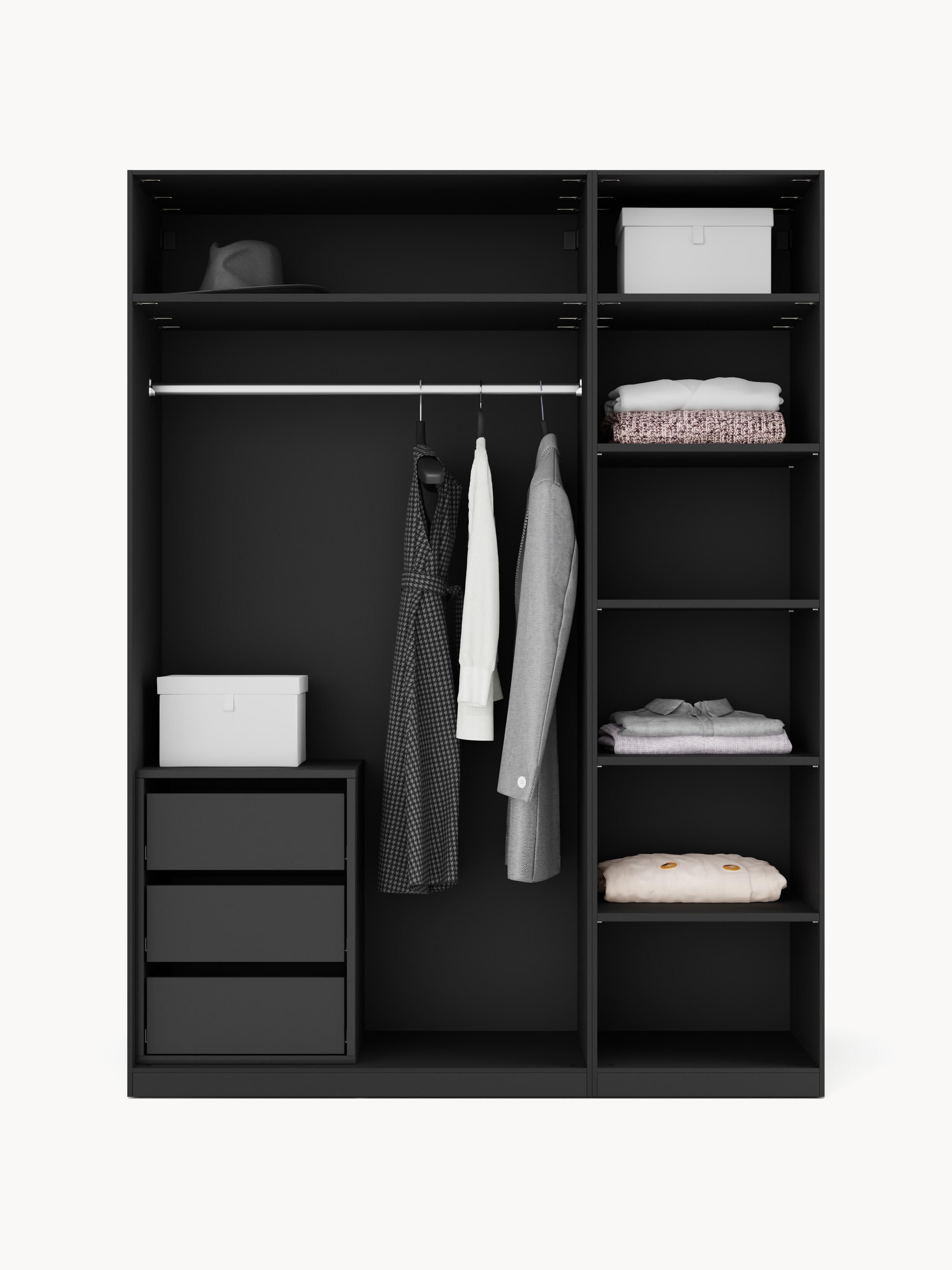 Simone Modular Hinged Door Wardrobe, 150 cm Wide, in various sizes
