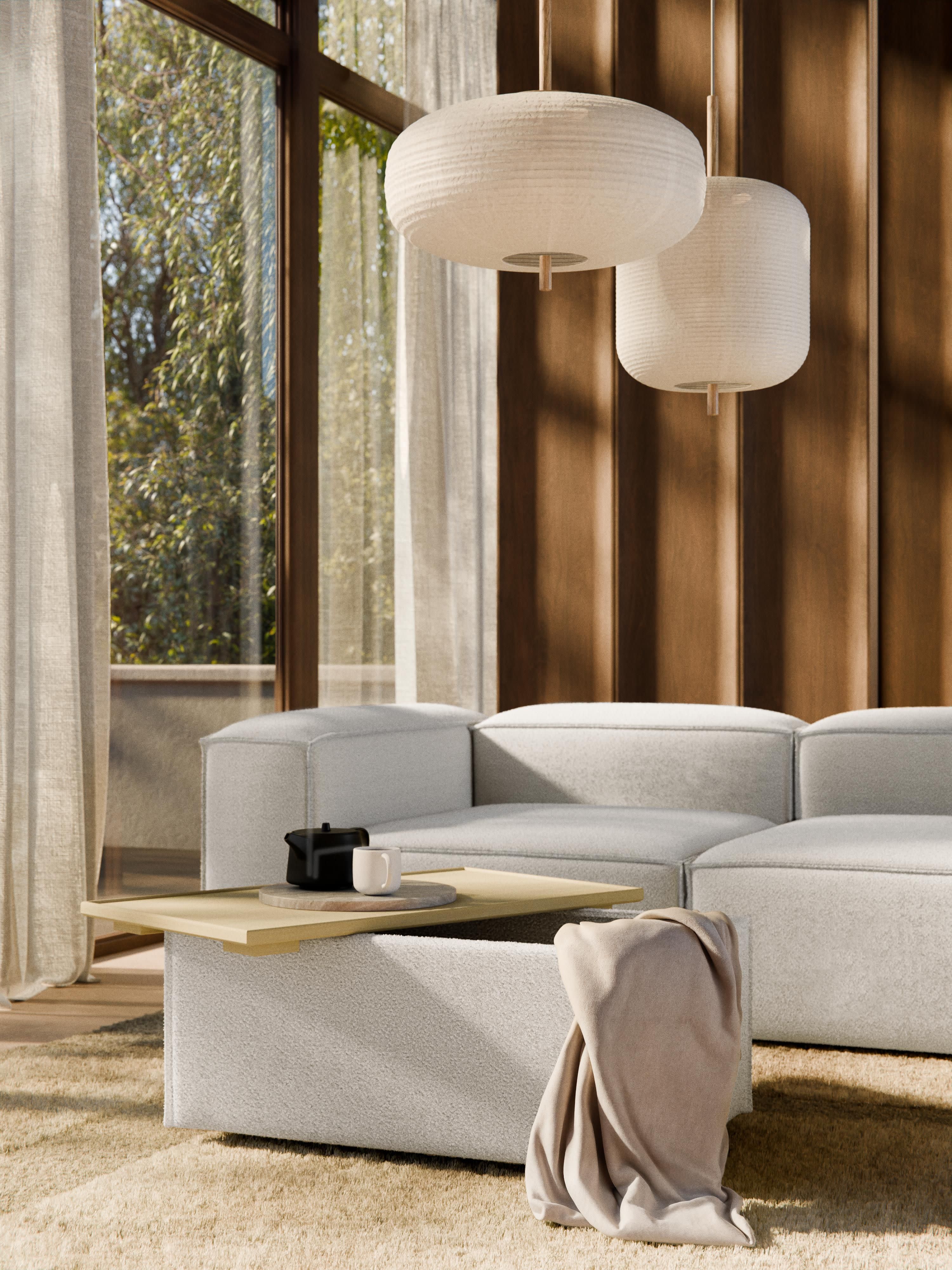 Lennon Bouclé Ottoman with Storage