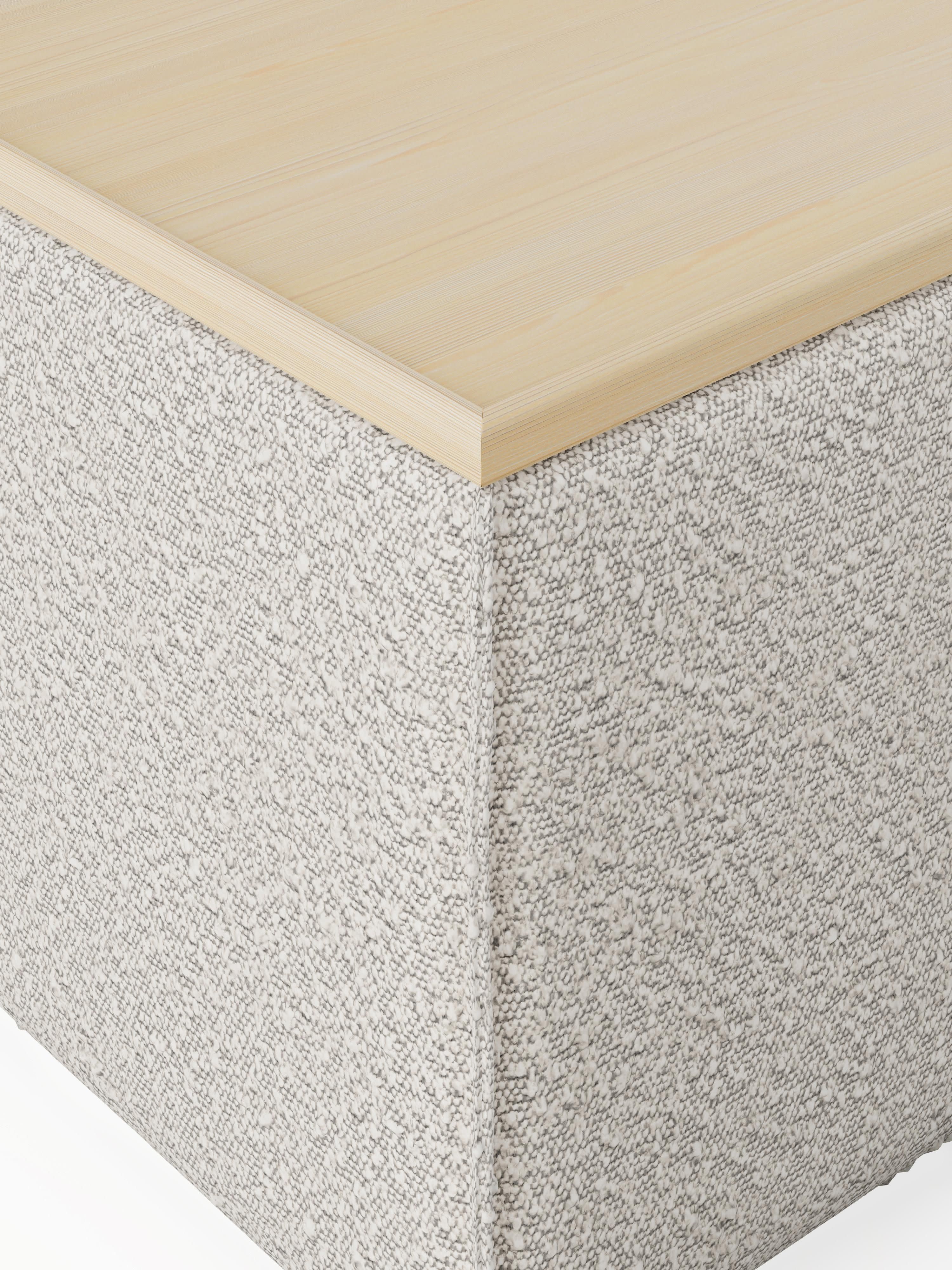 Lennon Bouclé Ottoman with Storage