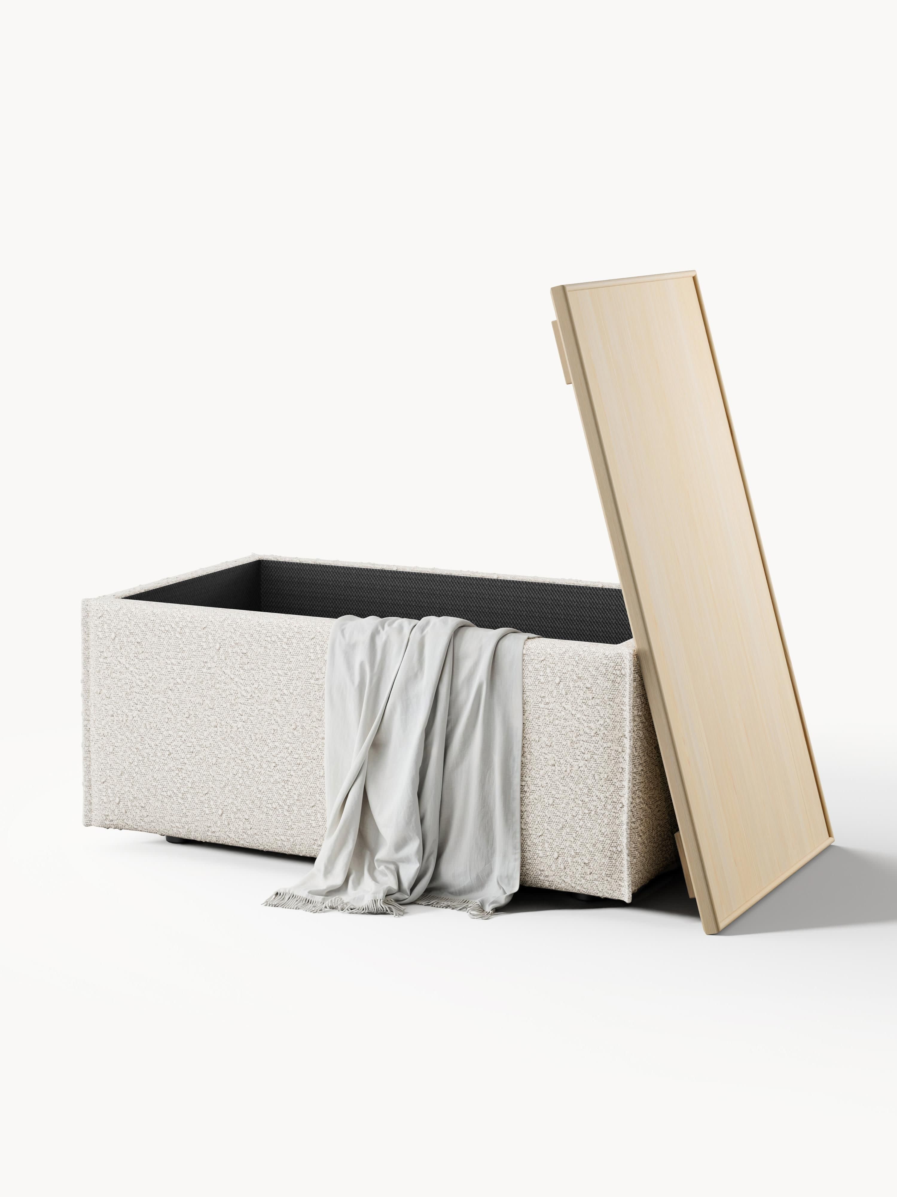 Lennon Bouclé Ottoman with Storage