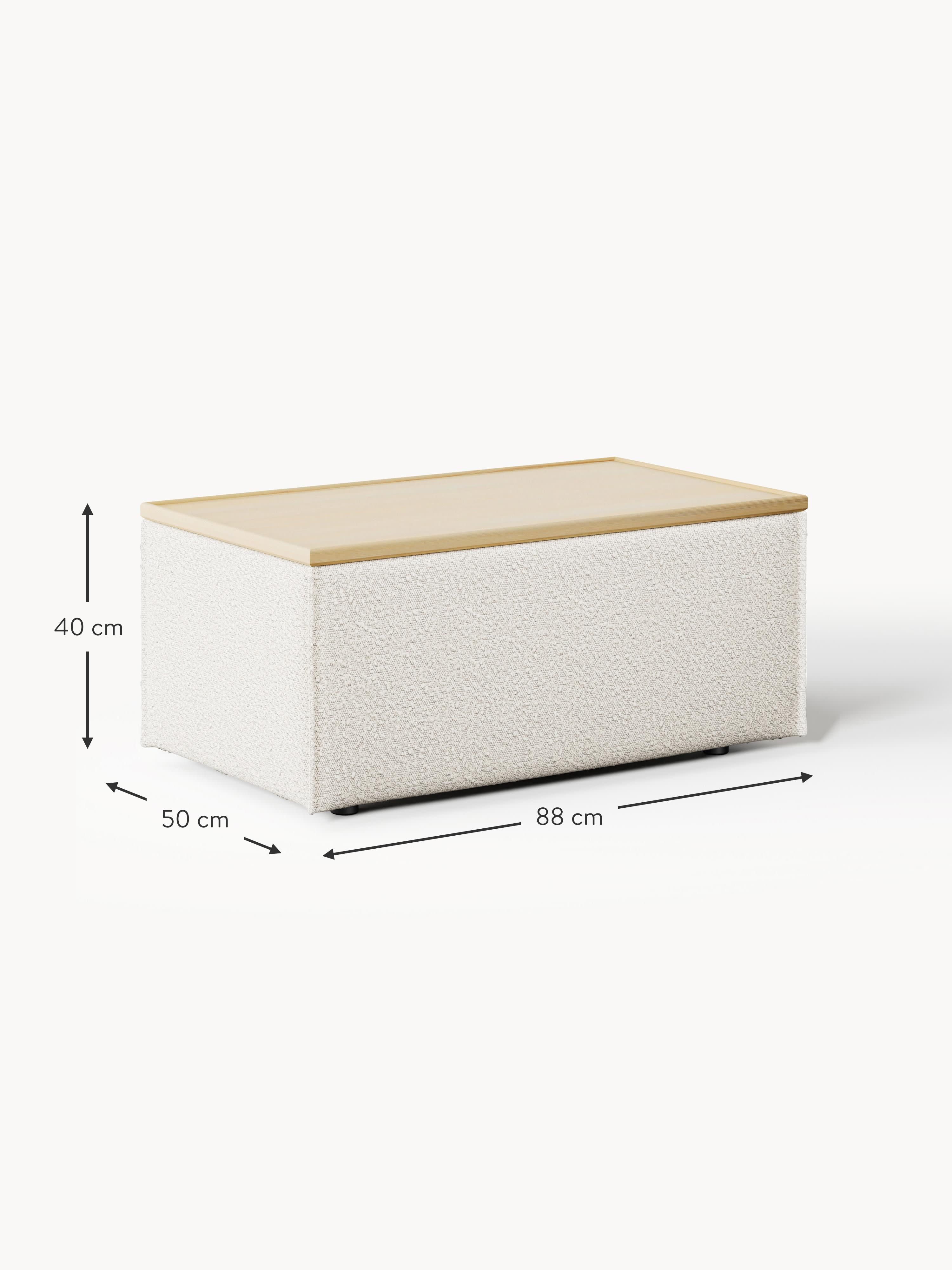 Lennon Bouclé Ottoman with Storage