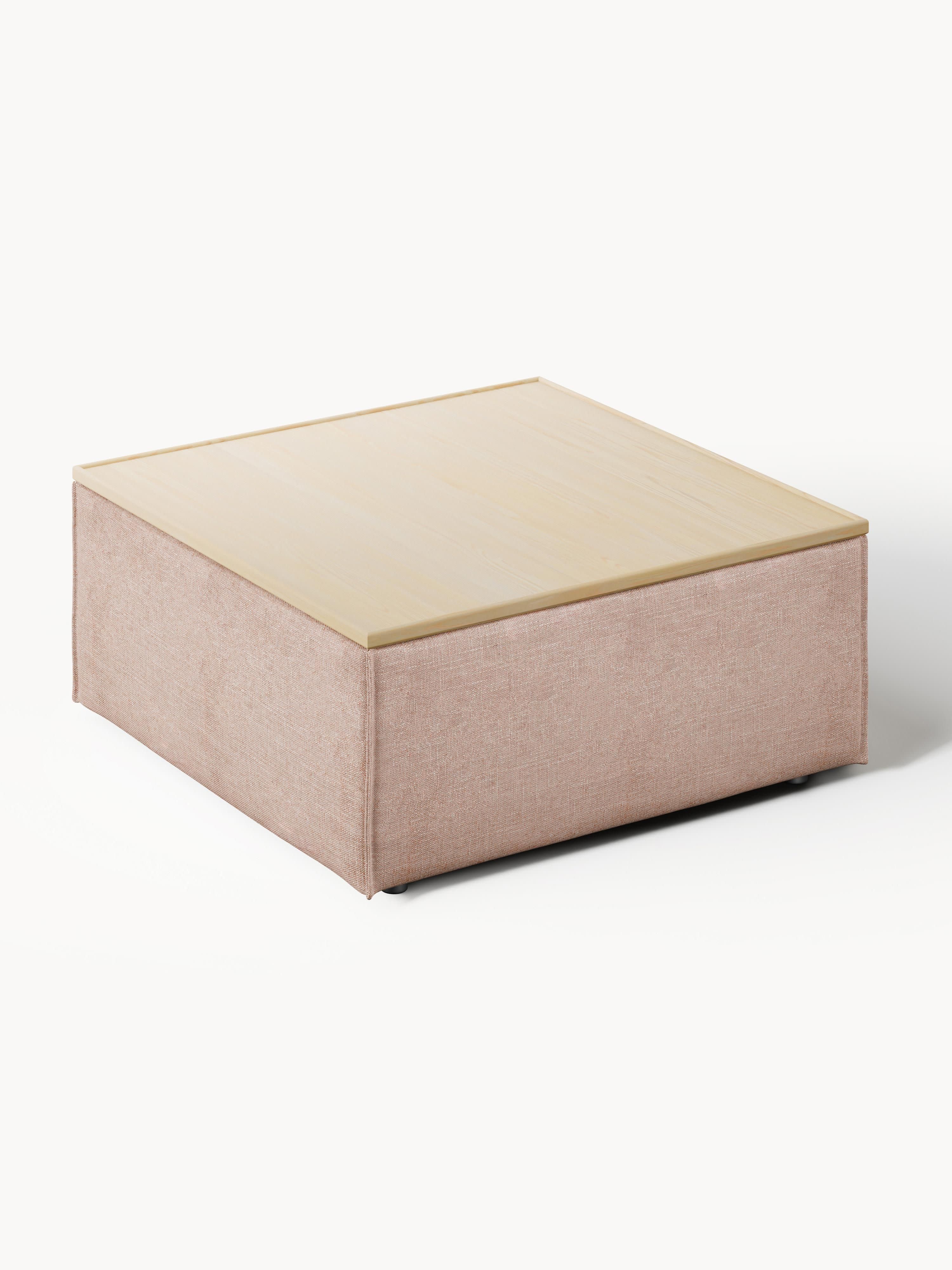 Lennon Linen Blend Ottoman with Storage