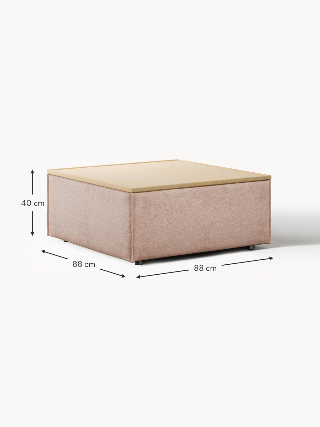 Lennon Linen Blend Ottoman with Storage