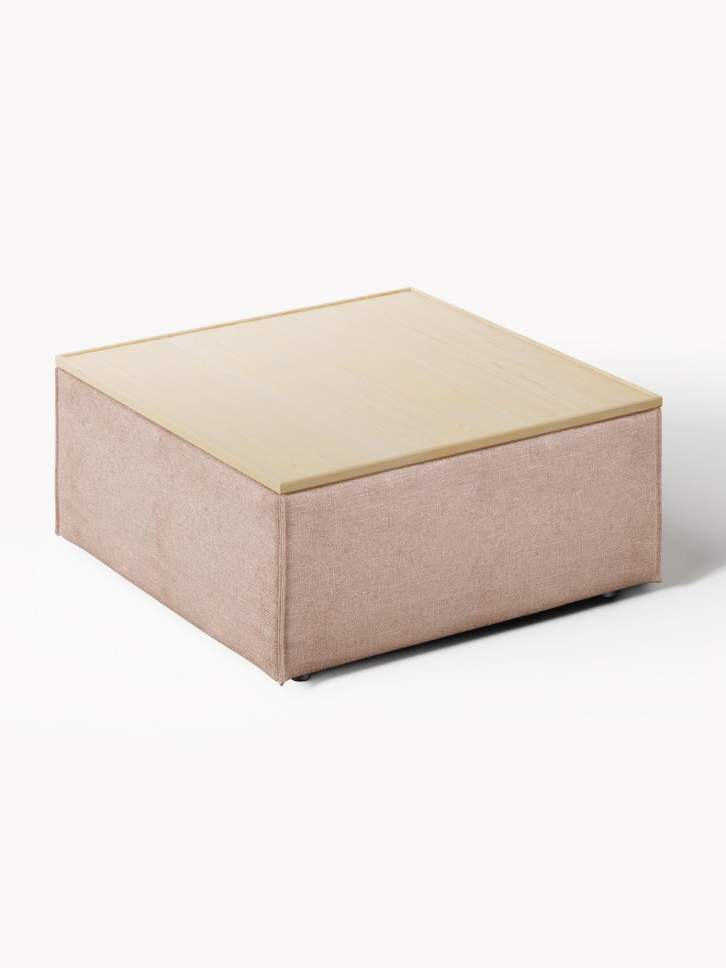 Lennon Linen Blend Ottoman with Storage