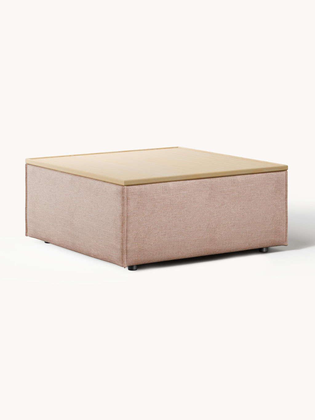 Lennon Linen Blend Ottoman with Storage