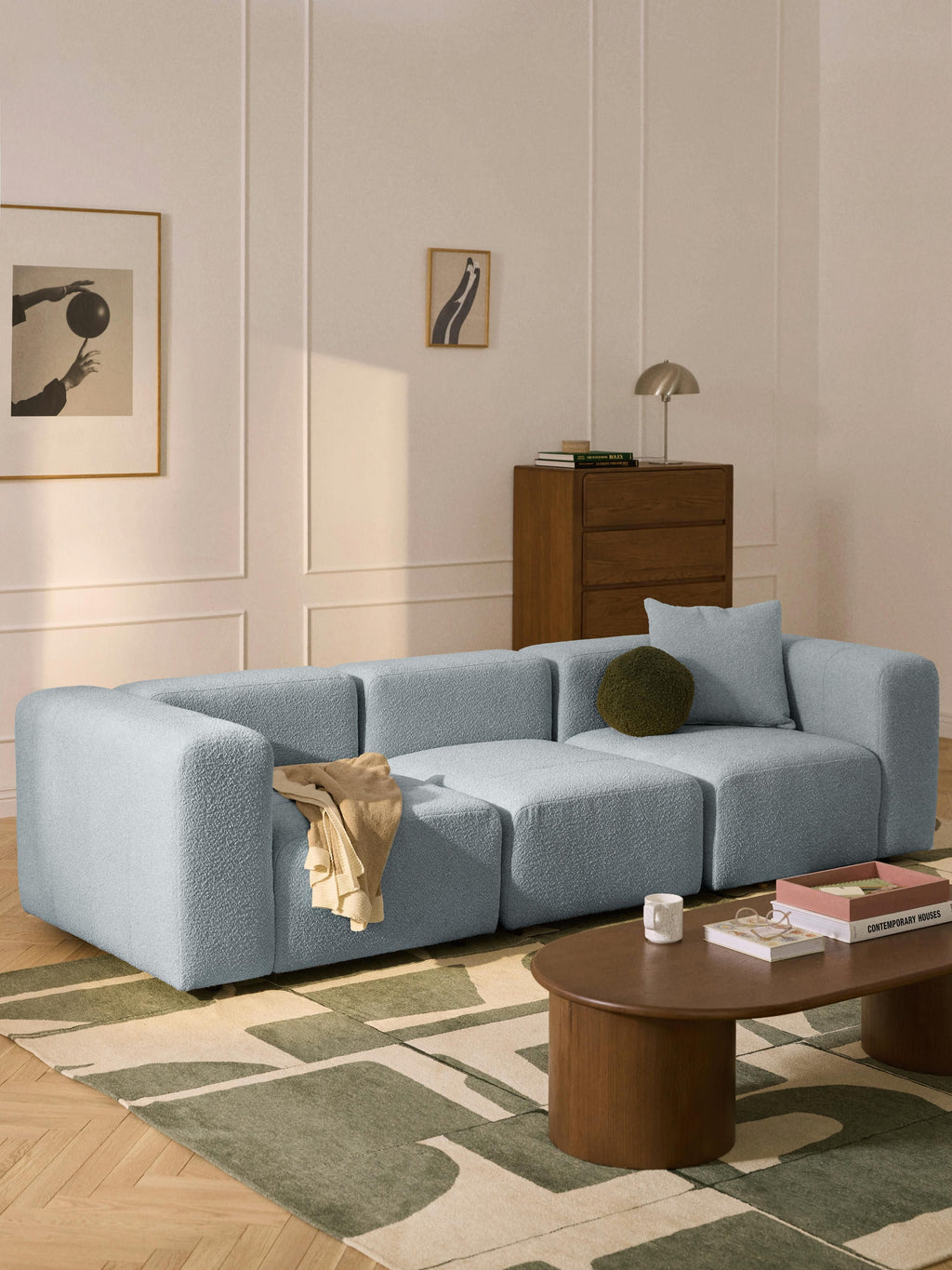 Lena Bouclé Modular Sofa (4-seater)