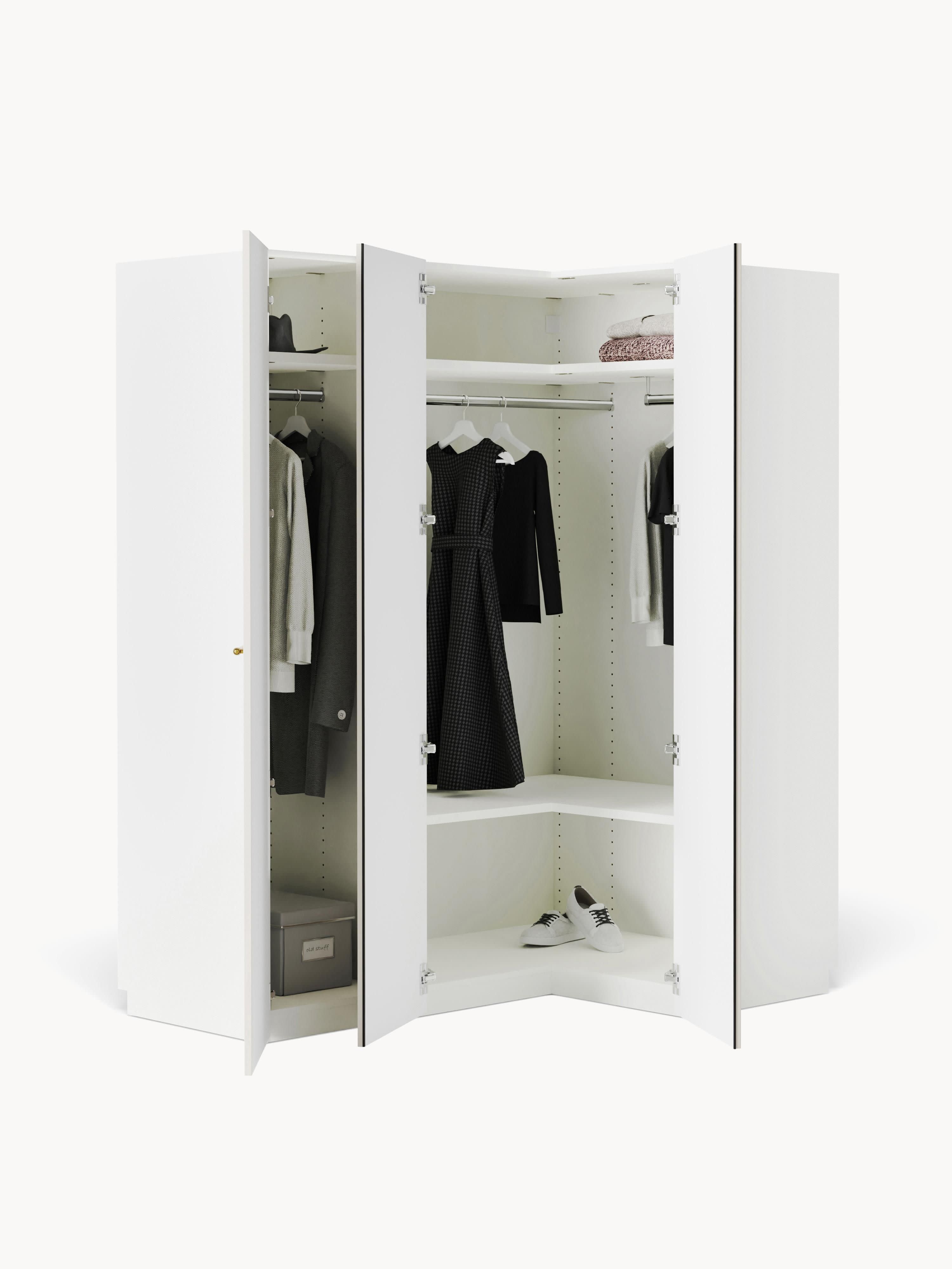 Charlotte Modular Corner Wardrobe, 165 cm Wide, in various sizes