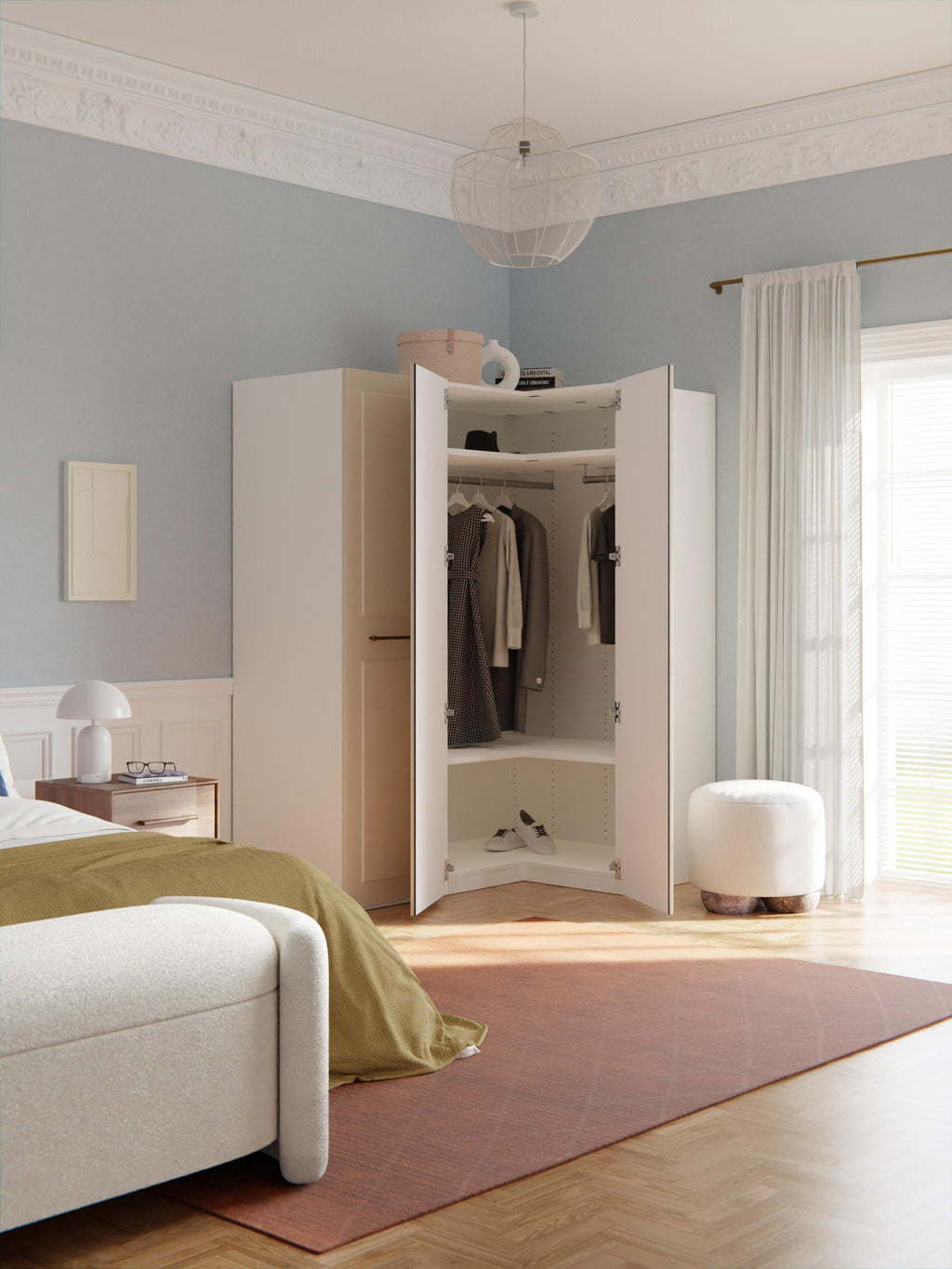 Charlotte Modular Corner Wardrobe, 165 cm Wide, in various sizes