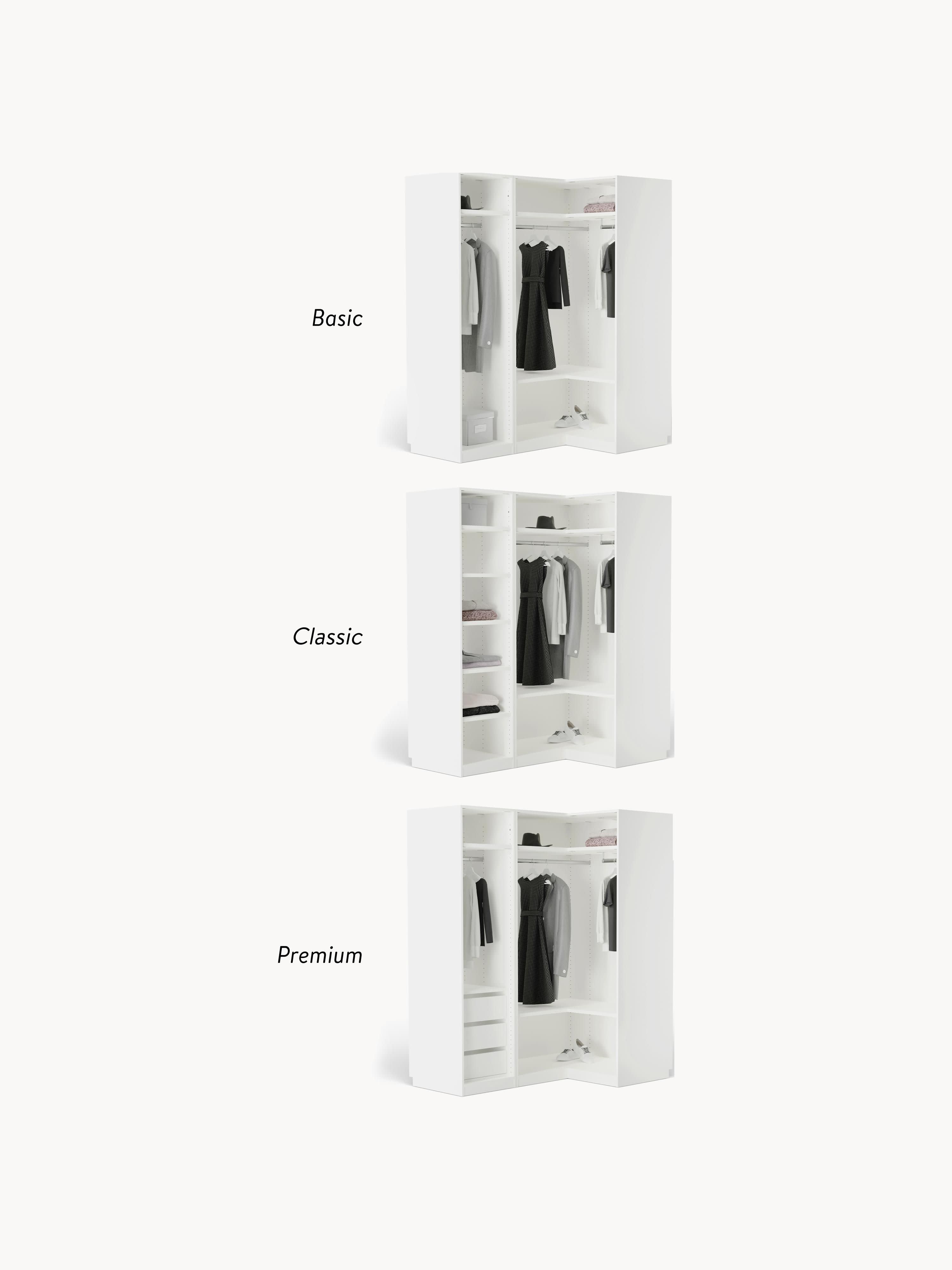 Charlotte Modular Corner Wardrobe, 165 cm Wide, in various sizes