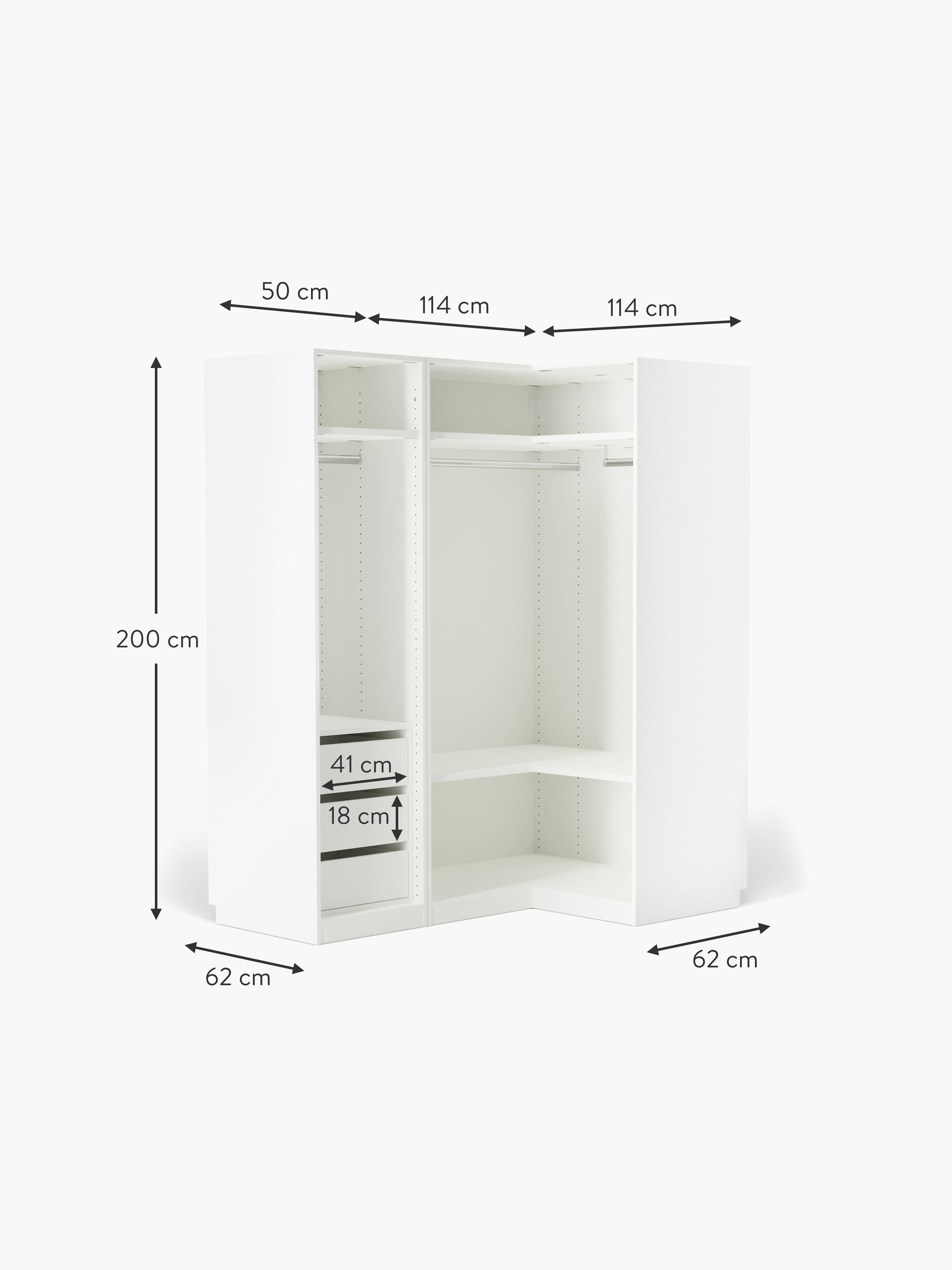 Charlotte Modular Corner Wardrobe, 165 cm Wide, in various sizes