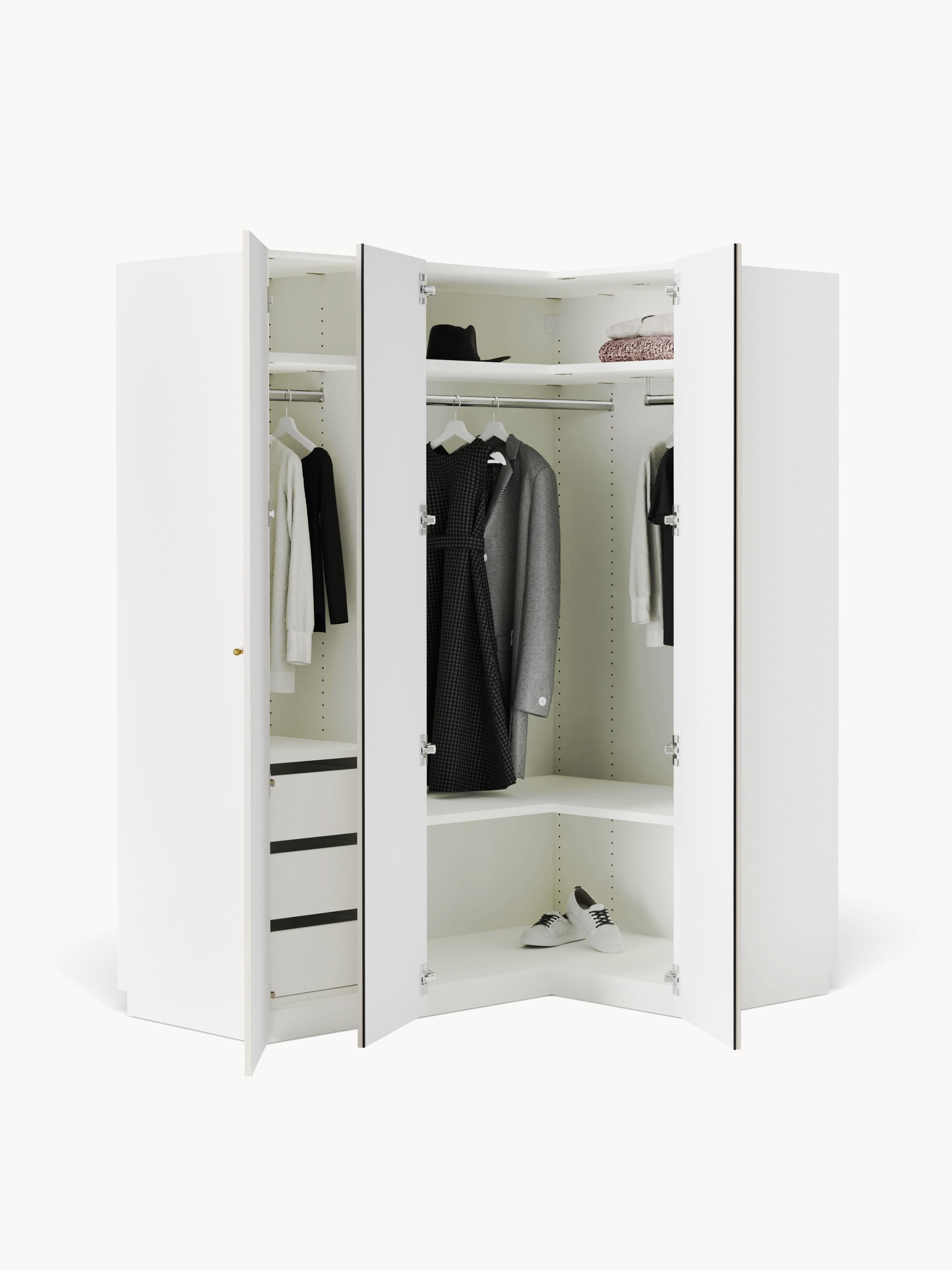 Charlotte Modular Corner Wardrobe, 165 cm Wide, in various sizes