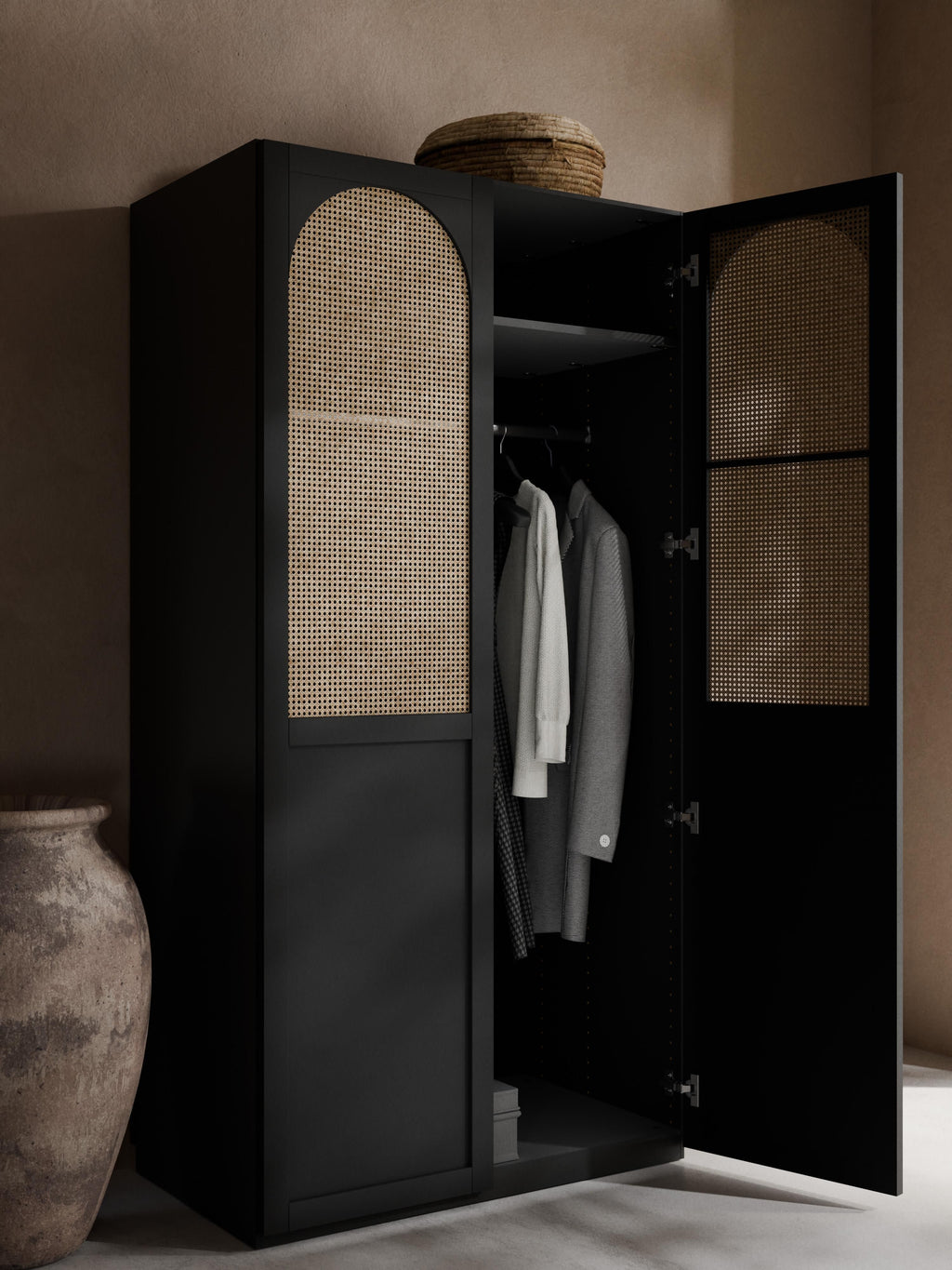 Jeanne Modular Hinged Door Wardrobe, 100 cm Wide, in various sizes