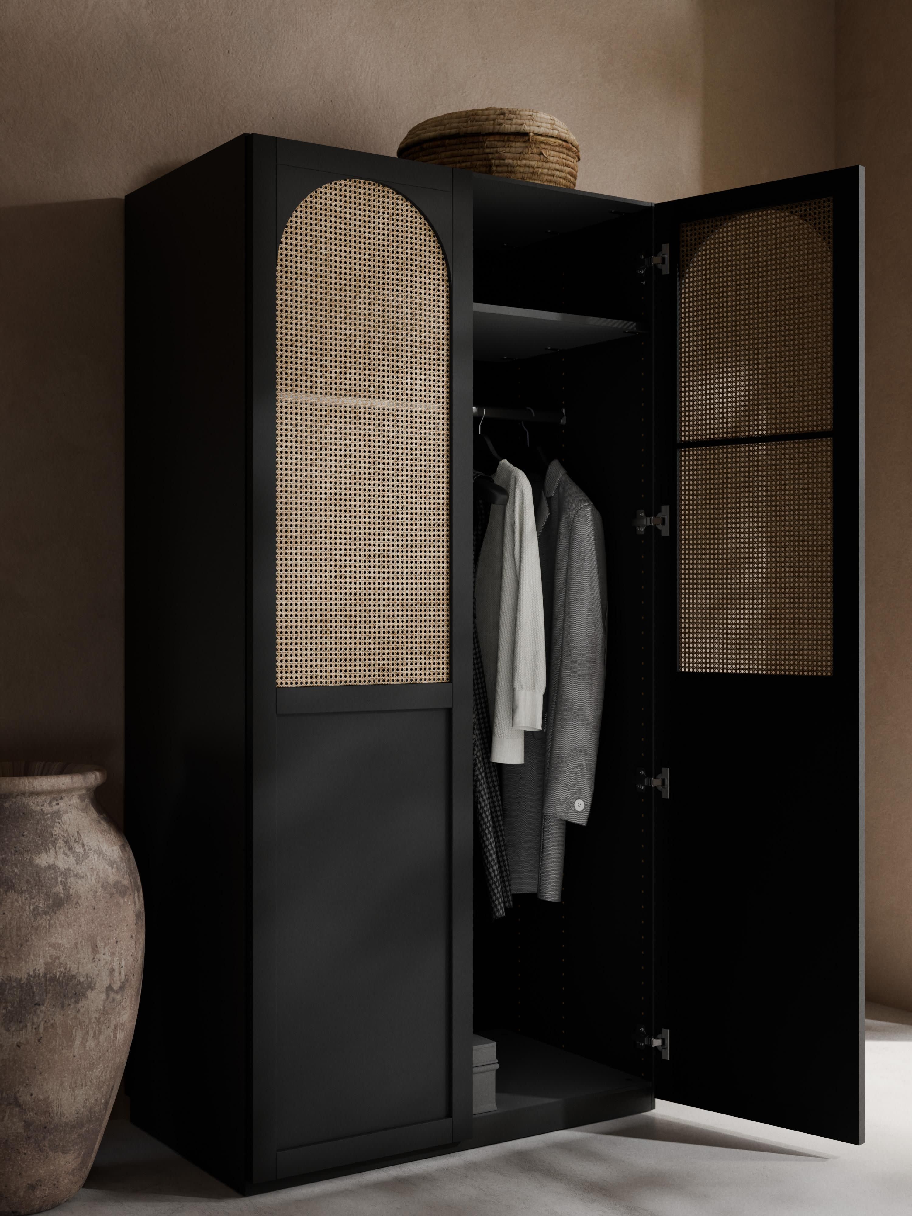 Jeanne Modular Hinged Door Wardrobe, 100 cm Wide, in various sizes