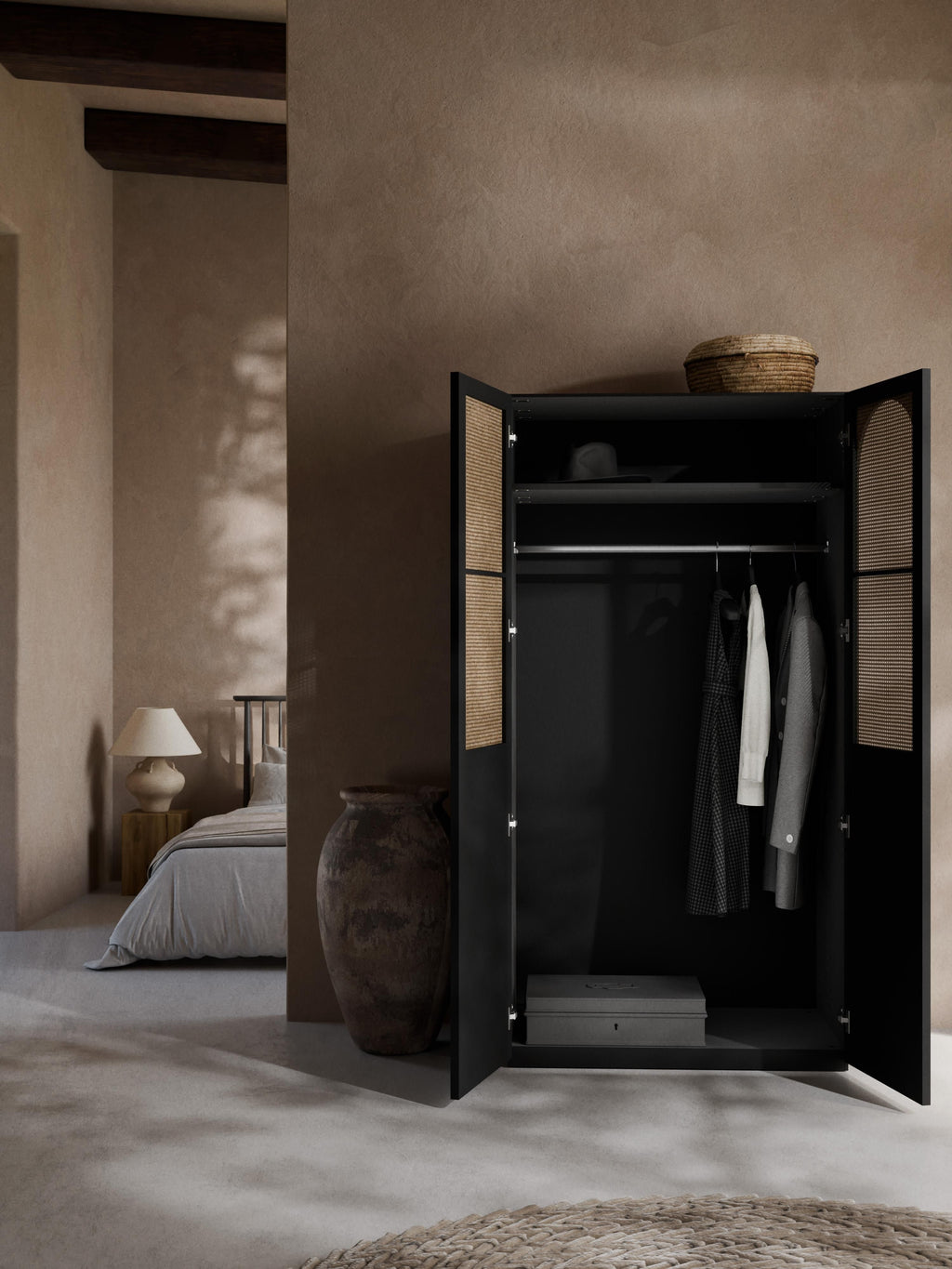 Jeanne Modular Hinged Door Wardrobe, 100 cm Wide, in various sizes