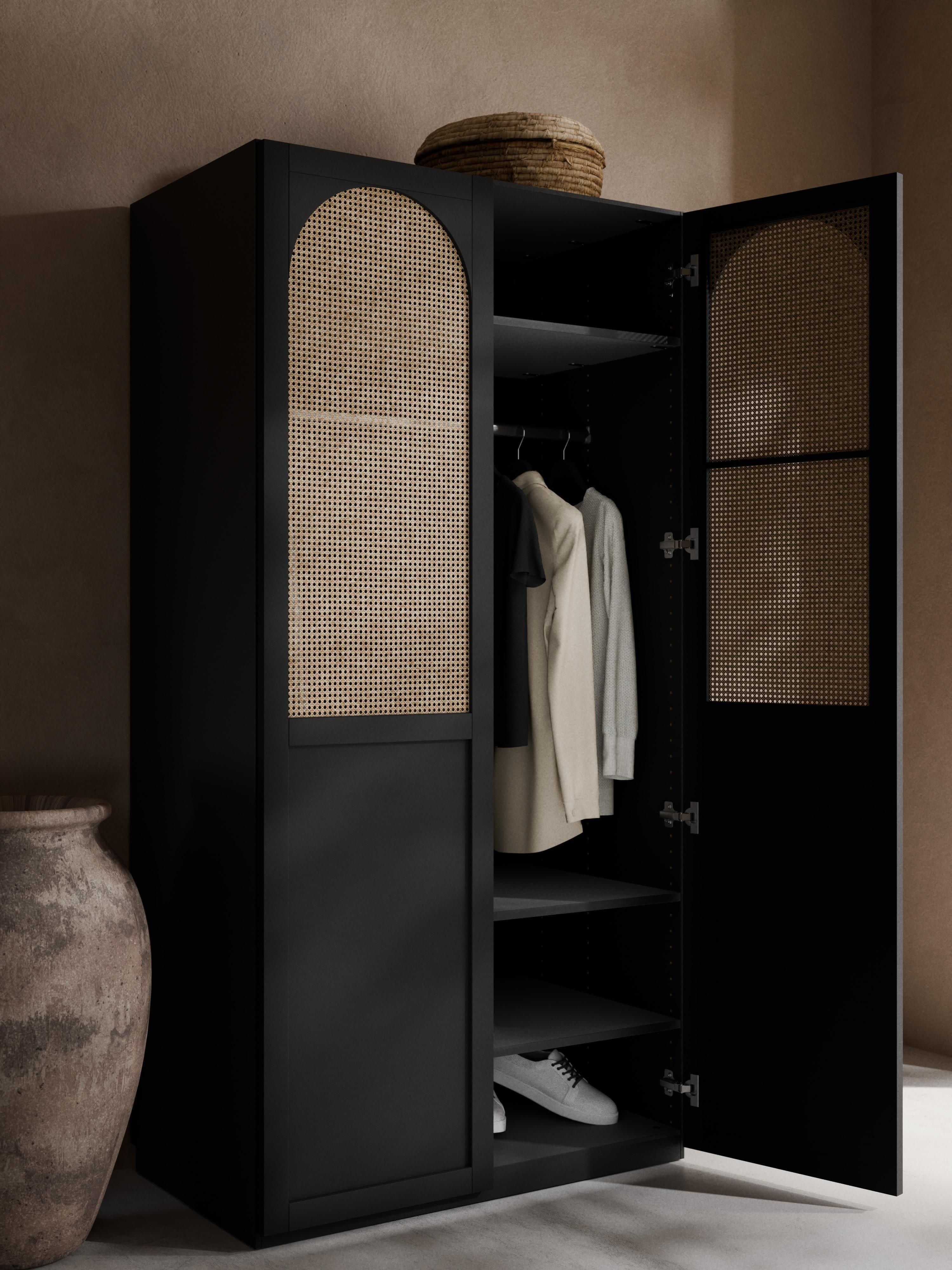 Jeanne Modular Hinged Door Wardrobe, 100 cm Wide, in various sizes