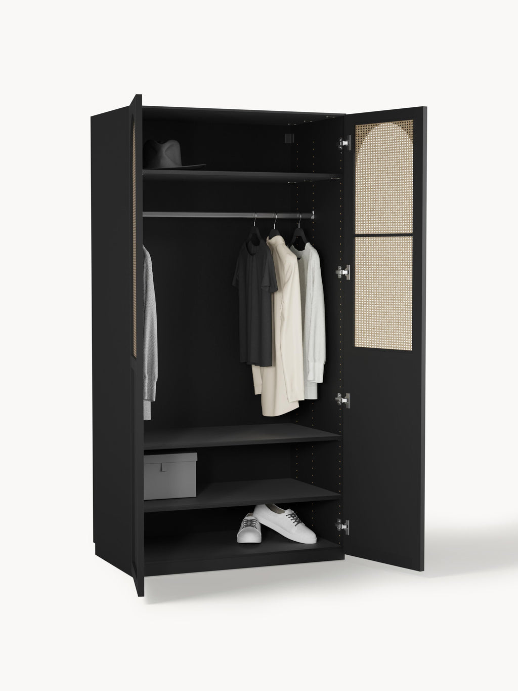 Jeanne Modular Hinged Door Wardrobe, 100 cm Wide, in various sizes