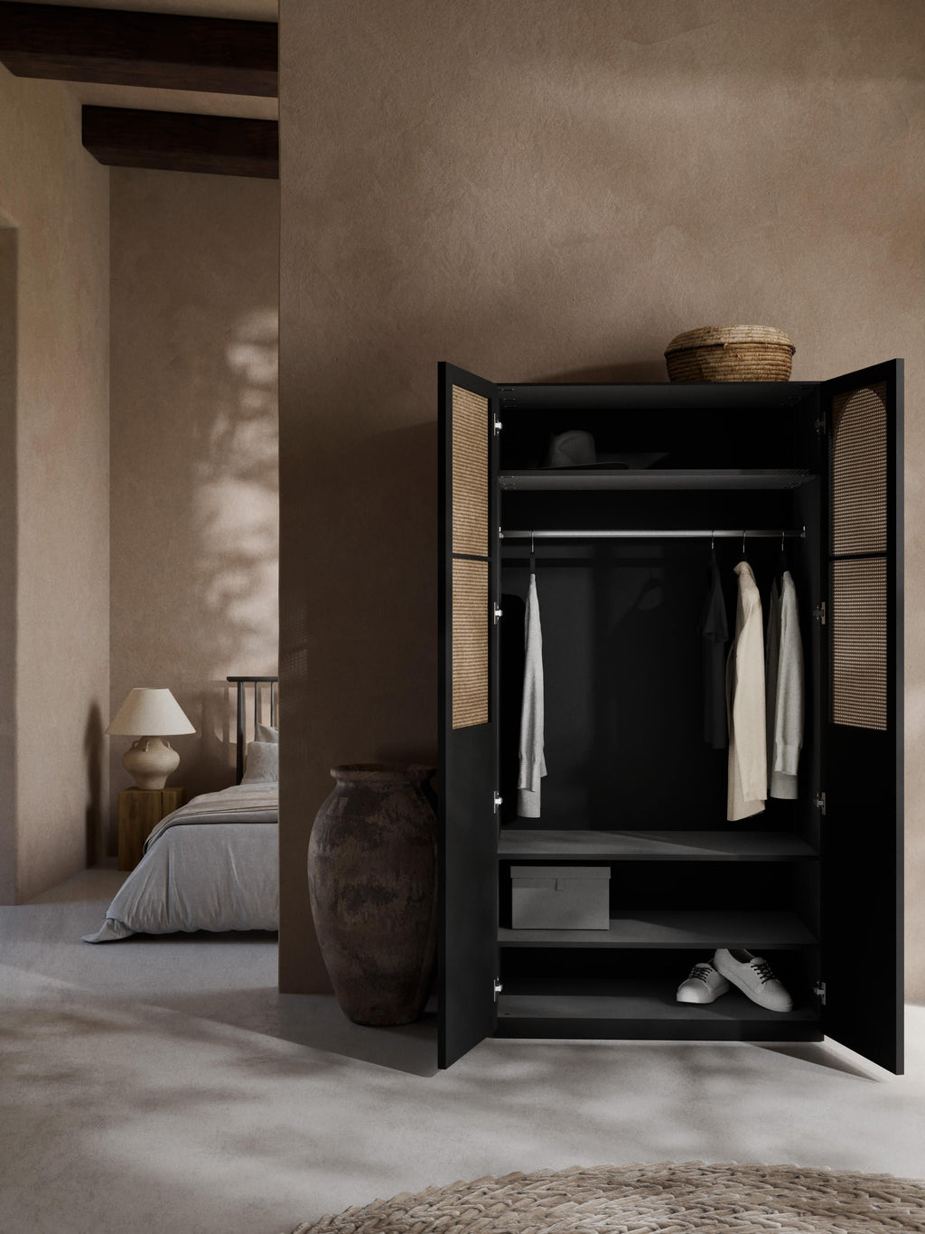 Jeanne Modular Hinged Door Wardrobe, 100 cm Wide, in various sizes