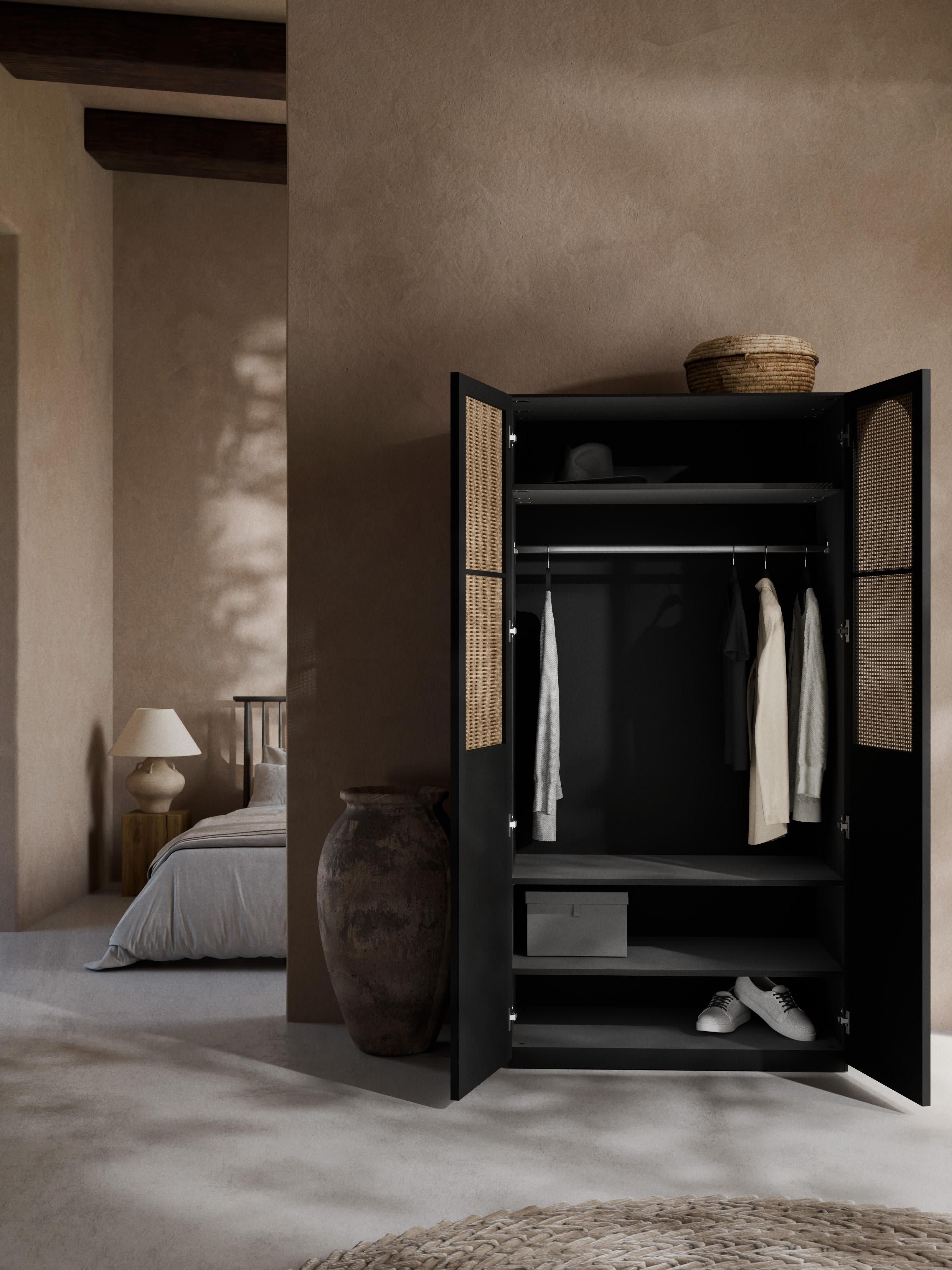 Jeanne Modular Hinged Door Wardrobe, 100 cm Wide, in various sizes