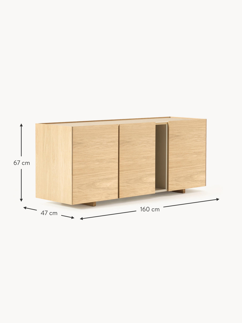 Larsen Wooden Sideboard, W 160 cm