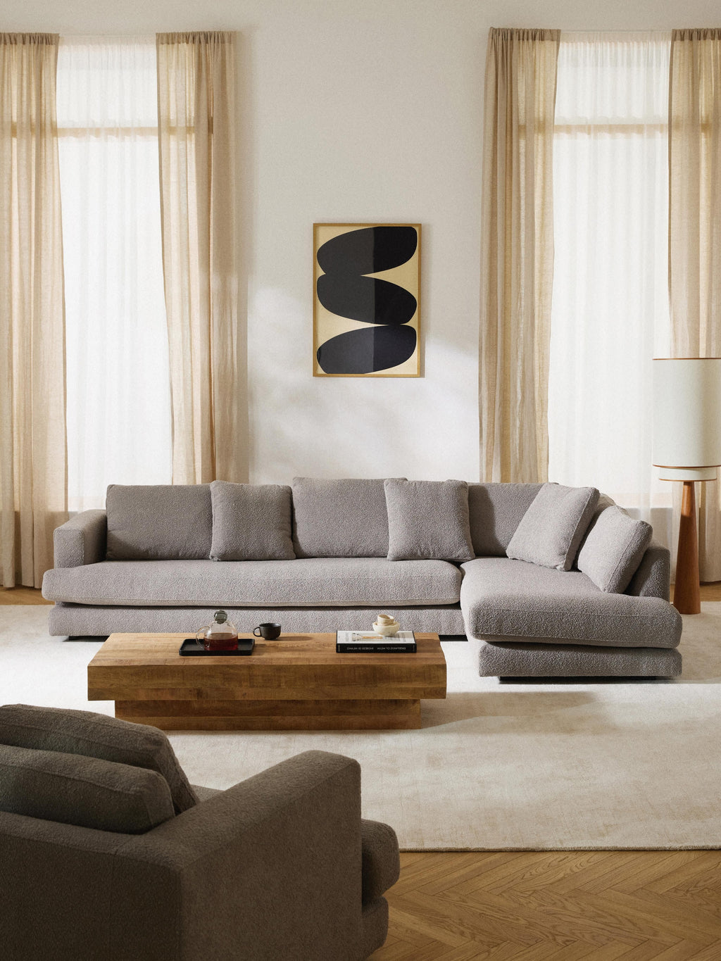 Tribeca Bouclé Corner Sofa (4-seater)