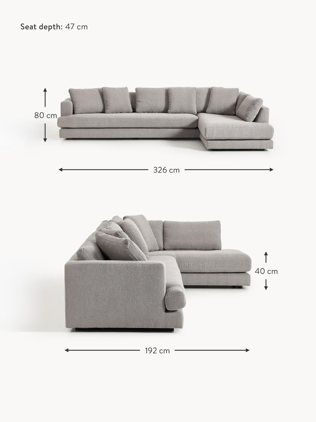 Tribeca Bouclé Corner Sofa (4-seater)