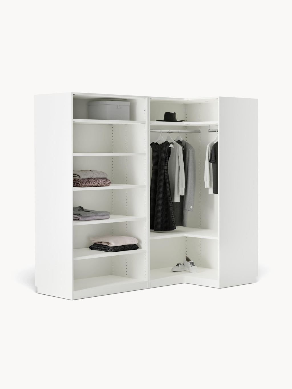 Simone Modular Corner Wardrobe, 215 cm Wide, in various sizes