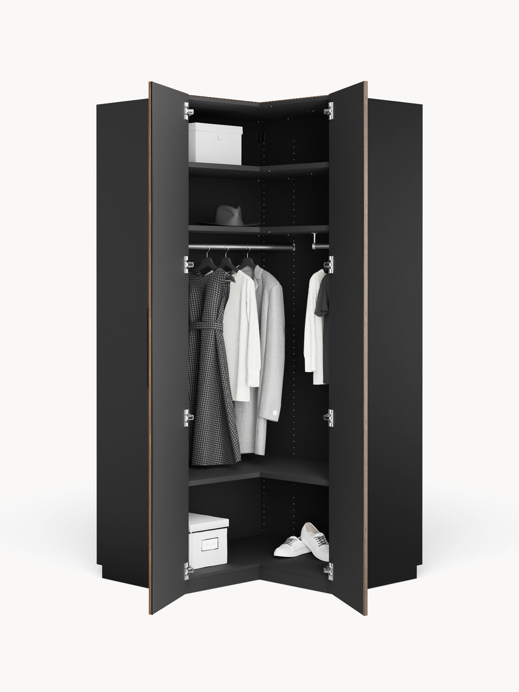 Simone Modular Corner Wardrobe, 115 cm Wide