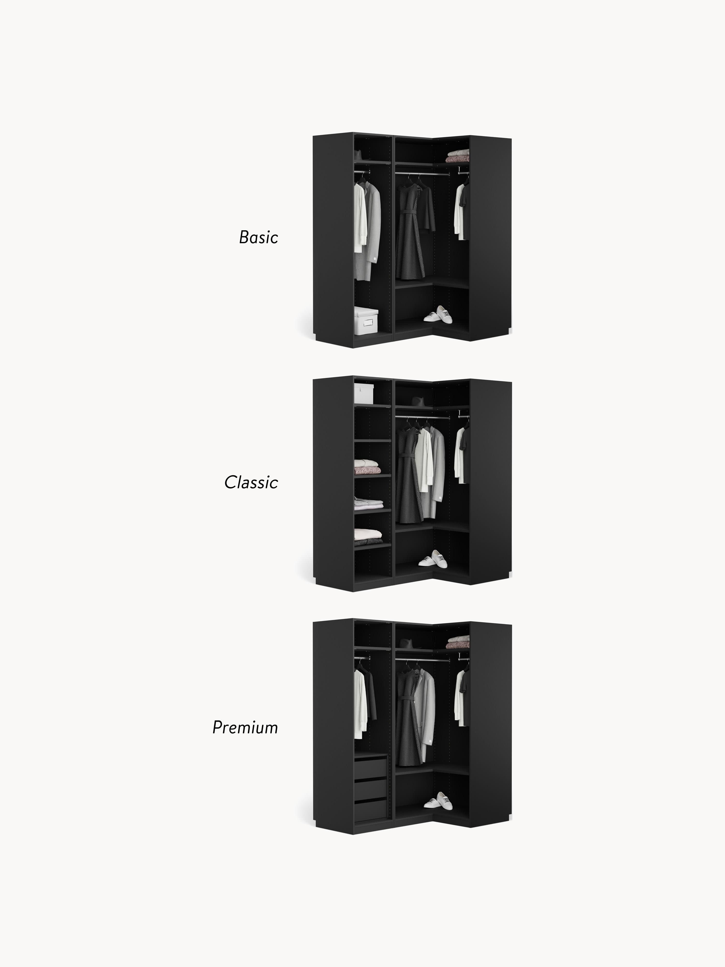 Simone Modular Corner Wardrobe, 115 cm Wide