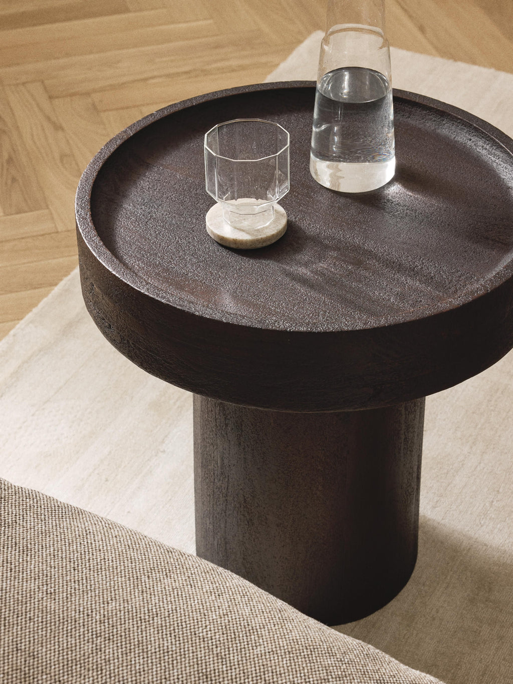 Benno Round Mango Wood Side Table