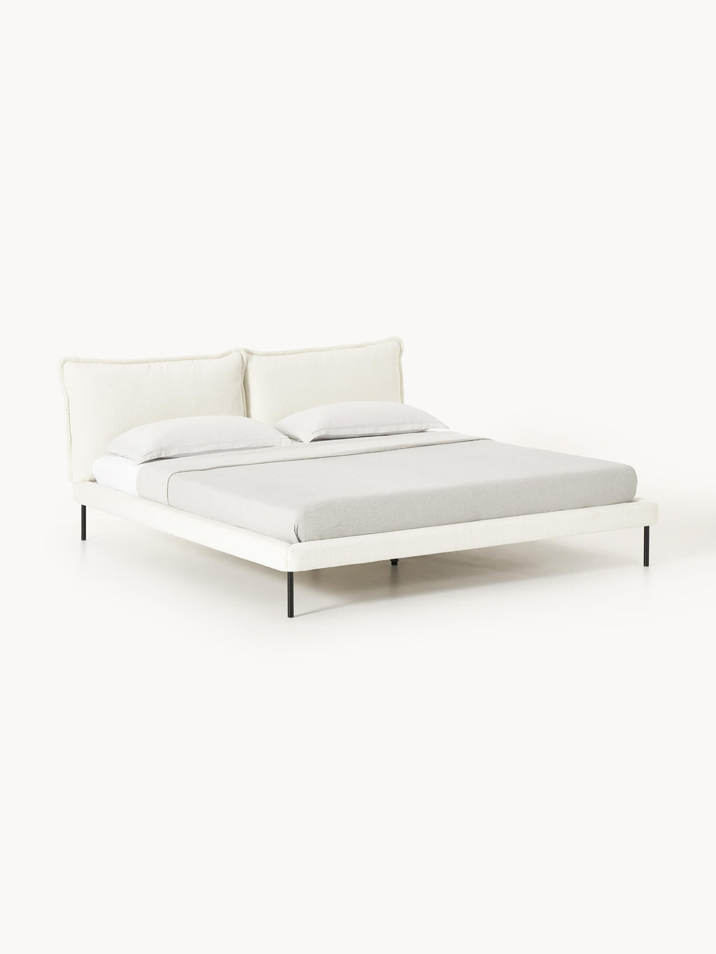 Gallery image 1 - Upholstered Teddy Bouclé Bed Amelia