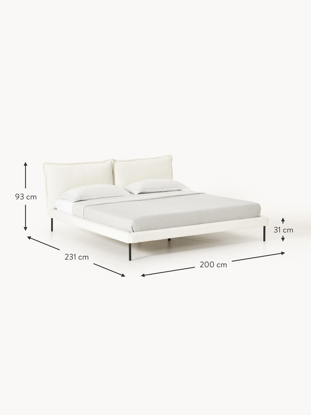 Amelia Upholstered Teddy Bouclé Bed