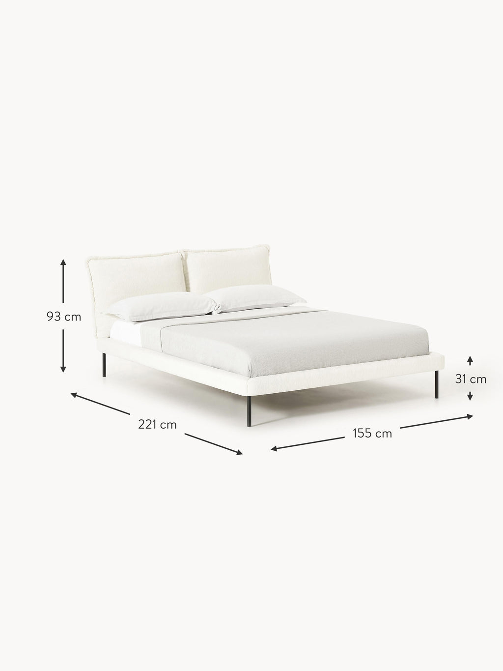 Amelia Upholstered Teddy Bouclé Bed