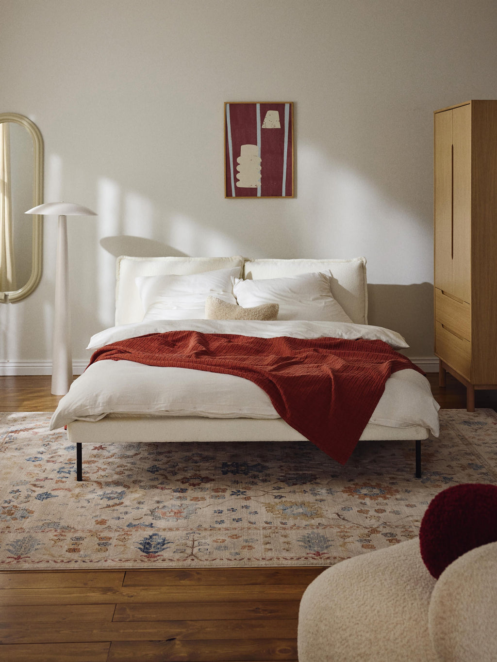 Amelia Upholstered Teddy Bouclé Bed