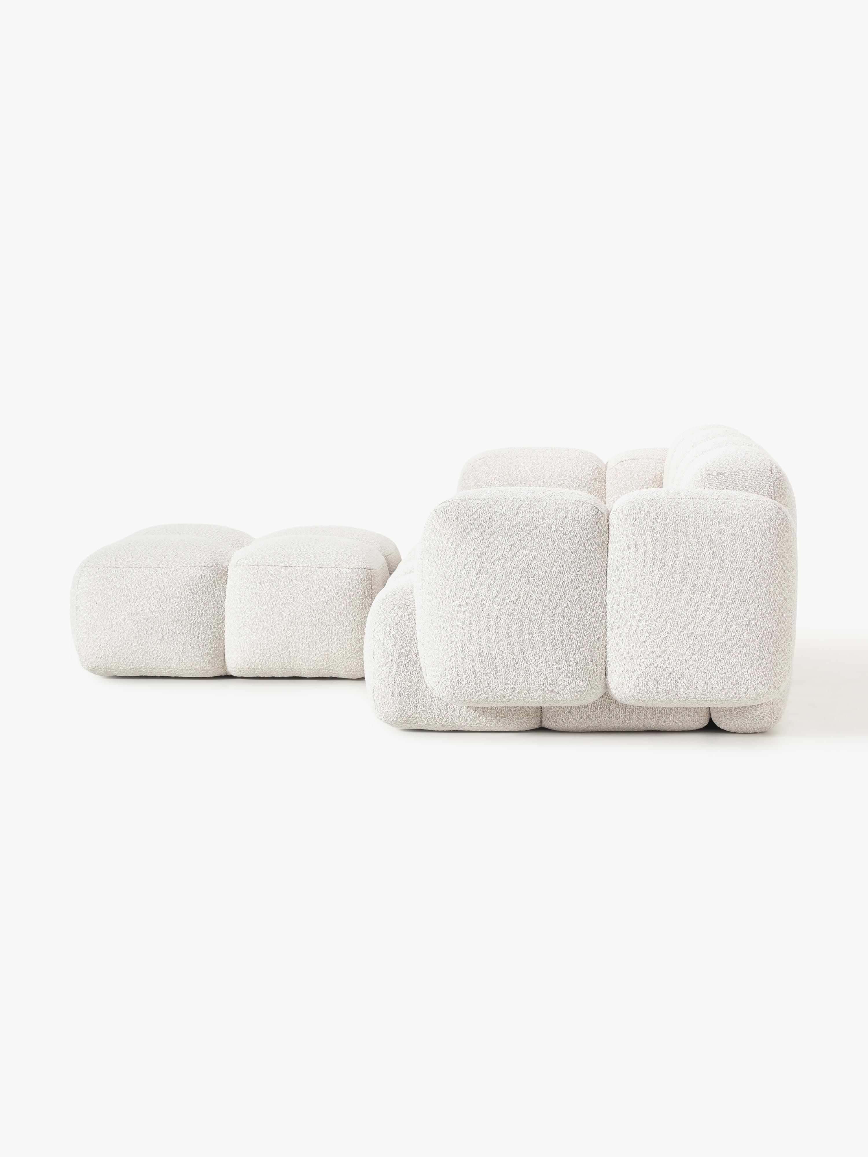 Tayla Bouclé Modular Sofa (2-seater) with Ottoman (left/right)