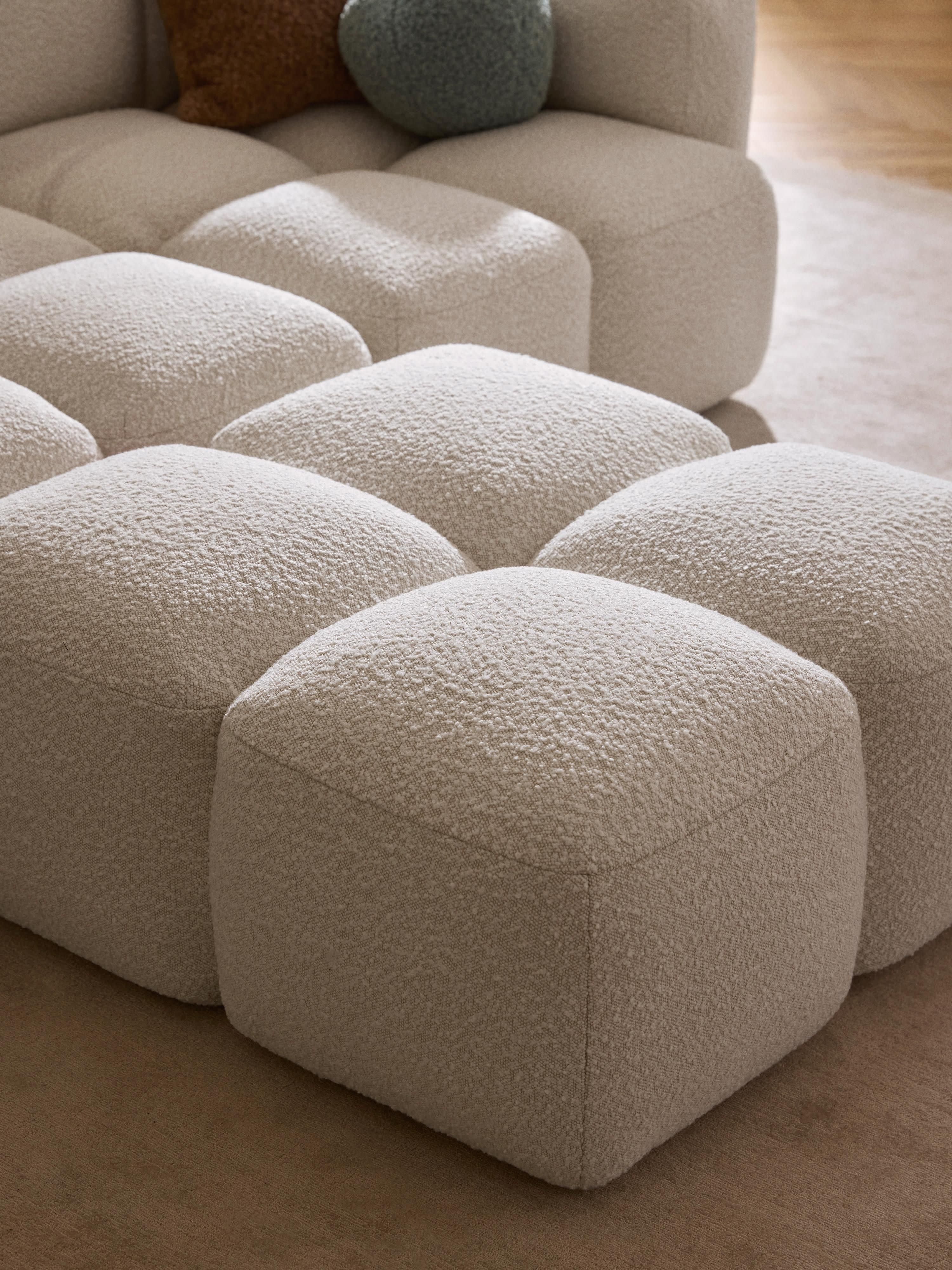 Tayla Bouclé Modular Sofa (2-seater) with Ottoman (left/right)