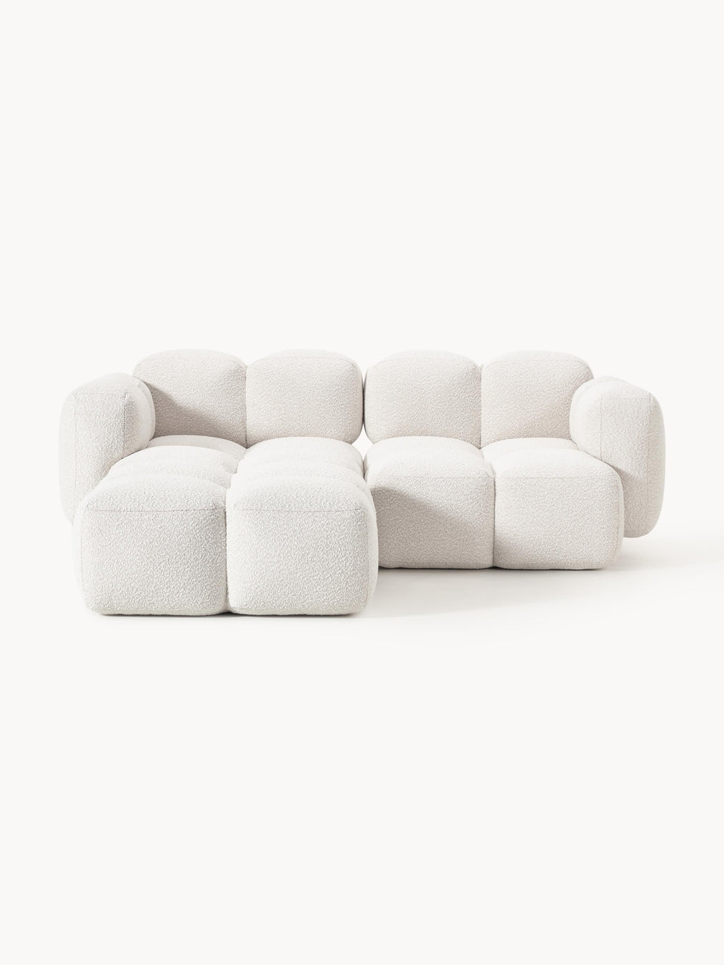 Gallery image 1 - Bouclé Modular Sofa Tayla (2-seater) with Ottoman (left/right)