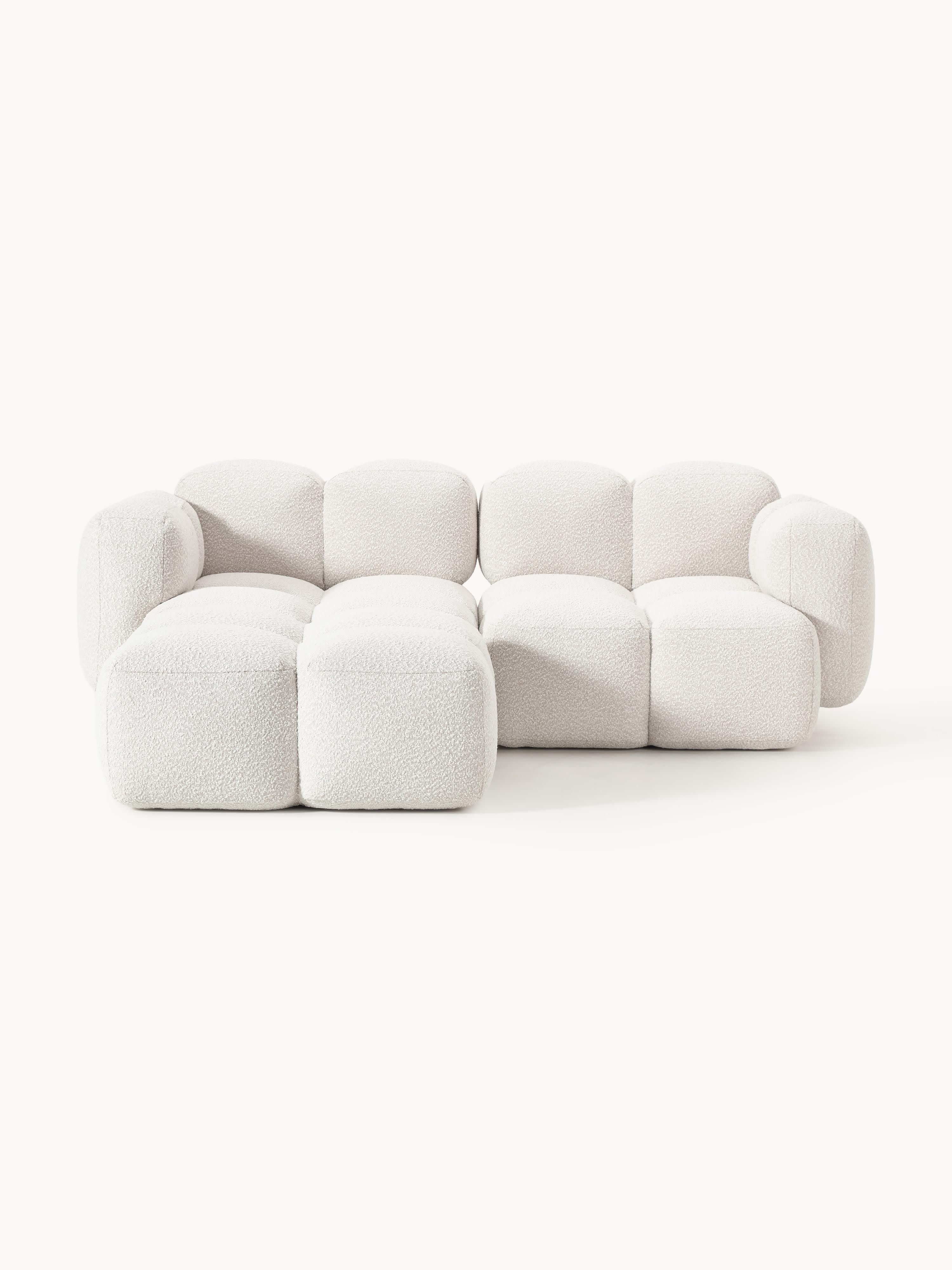 Gallery image 1 - Bouclé Modular Sofa Tayla (2-seater) with Ottoman (left/right)