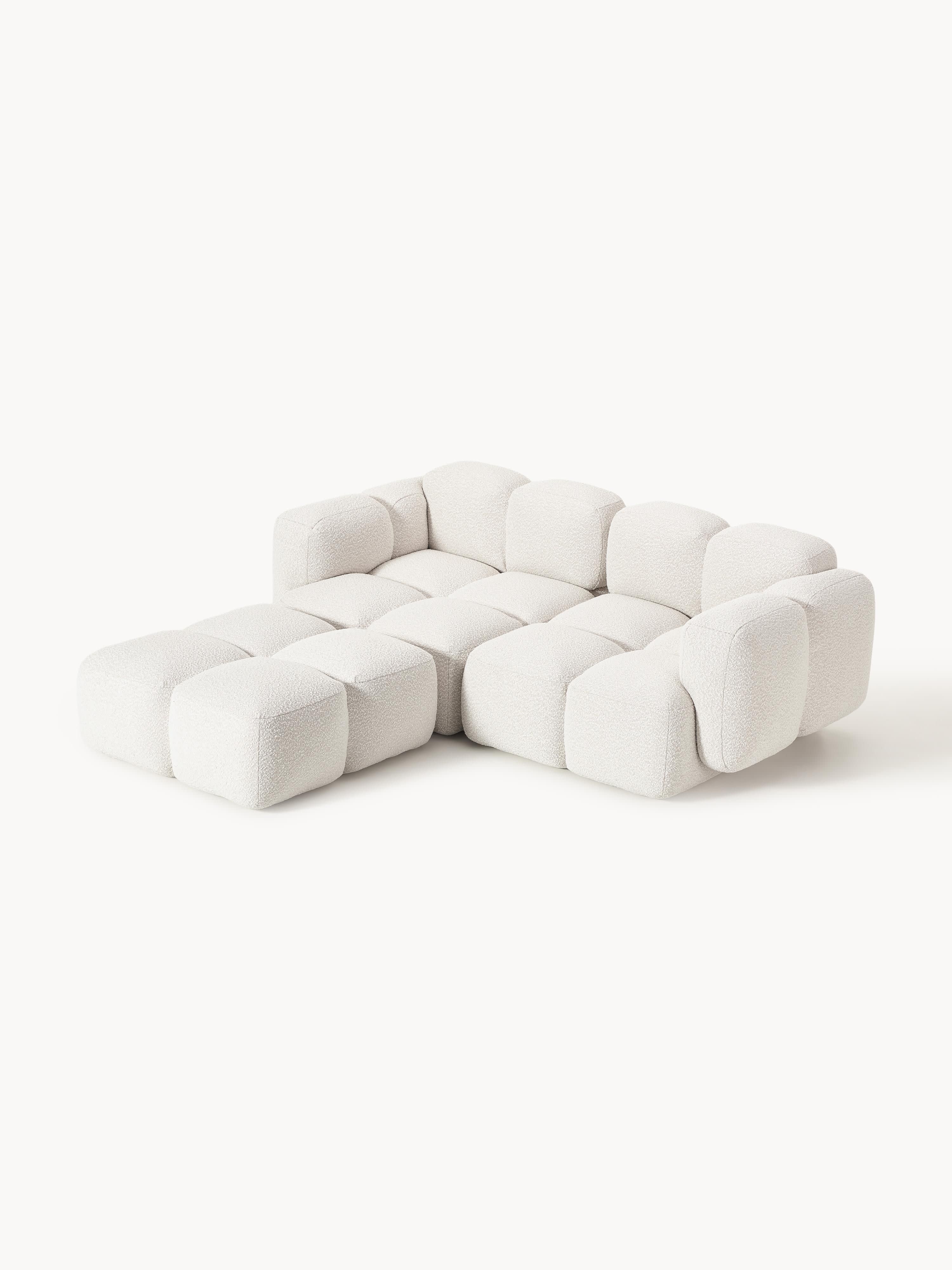 Tayla Bouclé Modular Sofa (2-seater) with Ottoman (left/right)