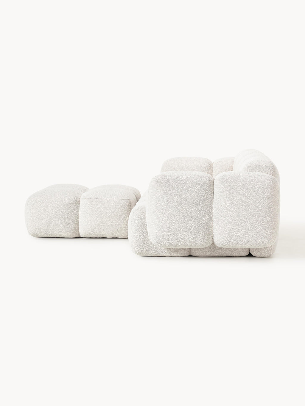 Tayla Bouclé Modular Sofa (2-seater) with Ottoman (left/right)