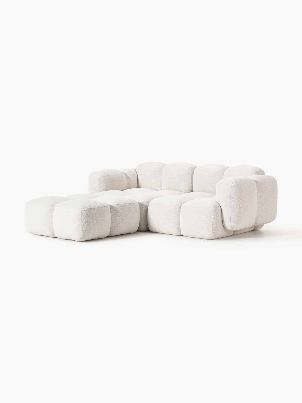 Tayla Bouclé Modular Sofa (2-seater) with Ottoman (left/right)