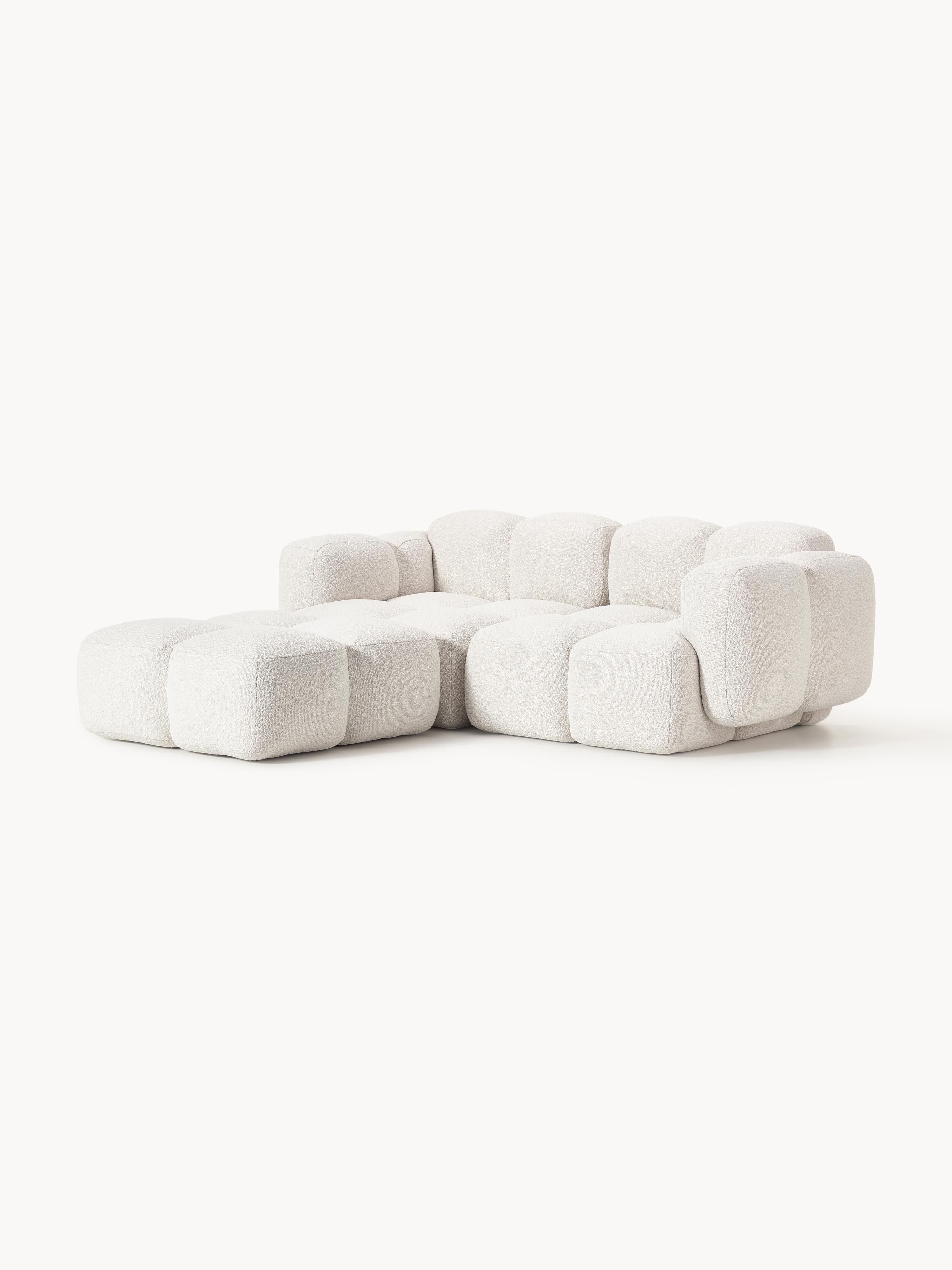Tayla Bouclé Modular Sofa (2-seater) with Ottoman (left/right)