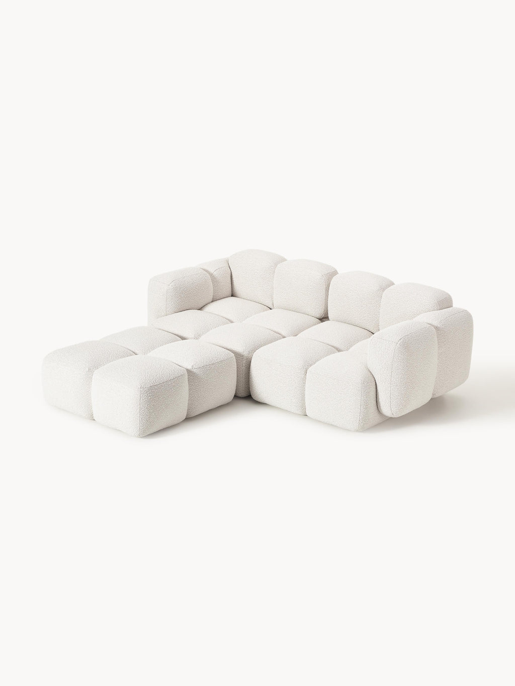Tayla Bouclé Modular Sofa (2-seater) with Ottoman (left/right)