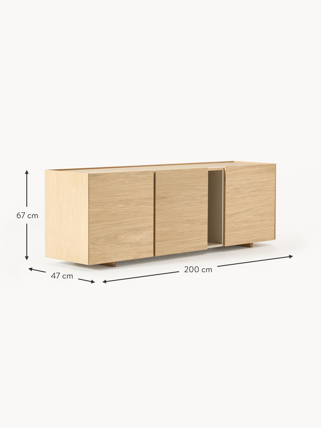 Larsen Wooden Sideboard, W 200 cm