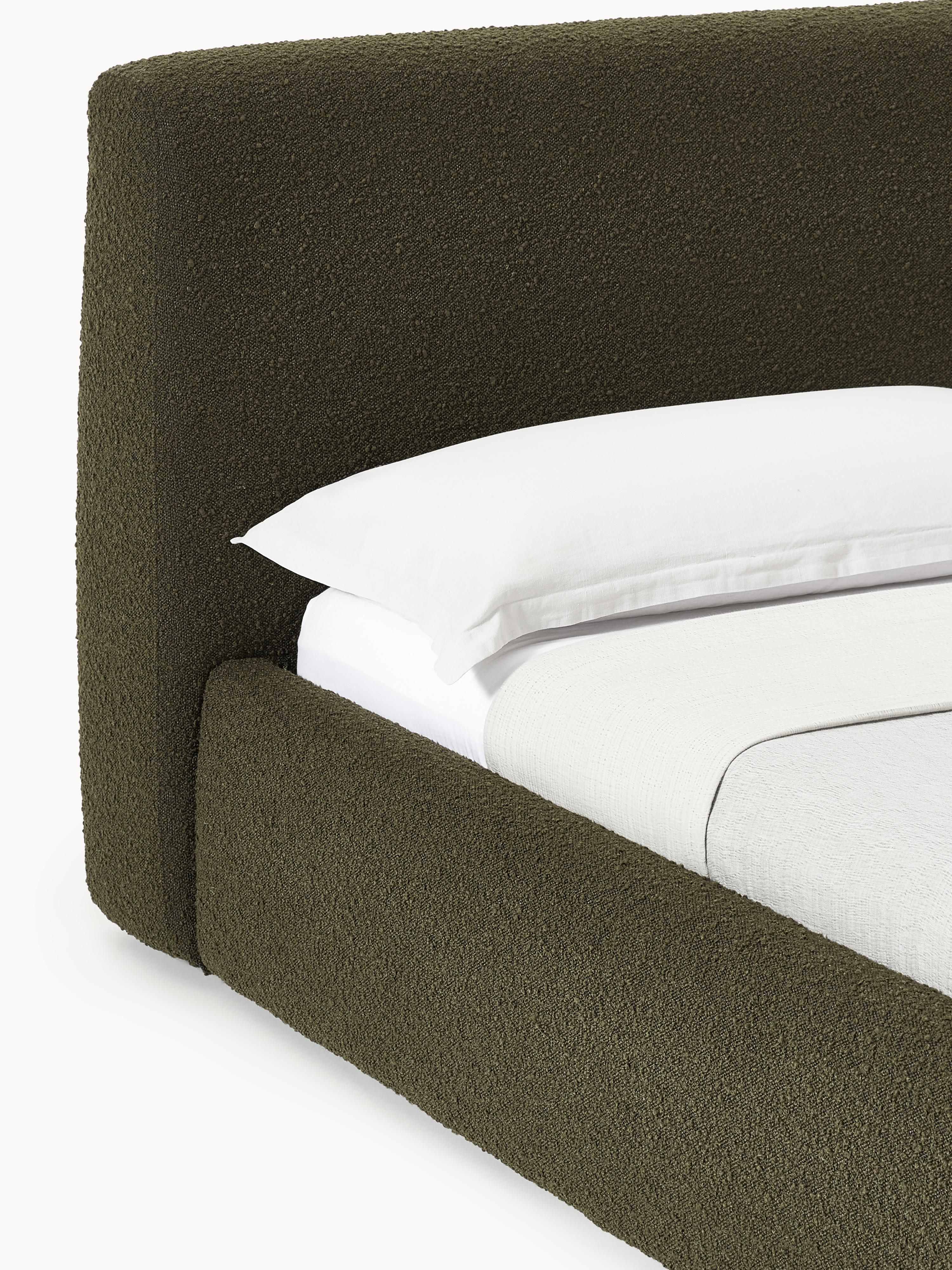 Cloud Upholstered Bouclé Bed with Storage Space