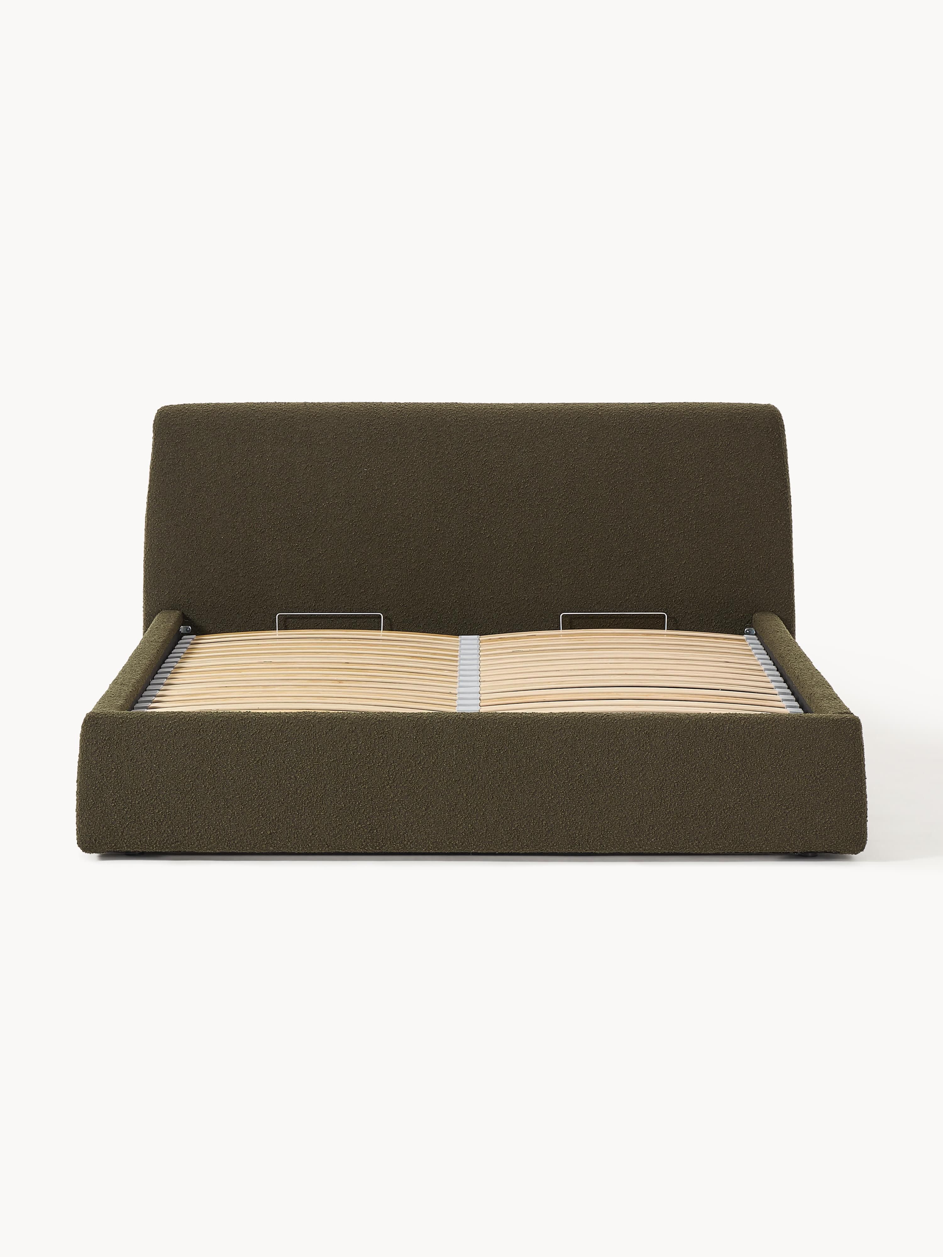 Cloud Upholstered Bouclé Bed with Storage Space
