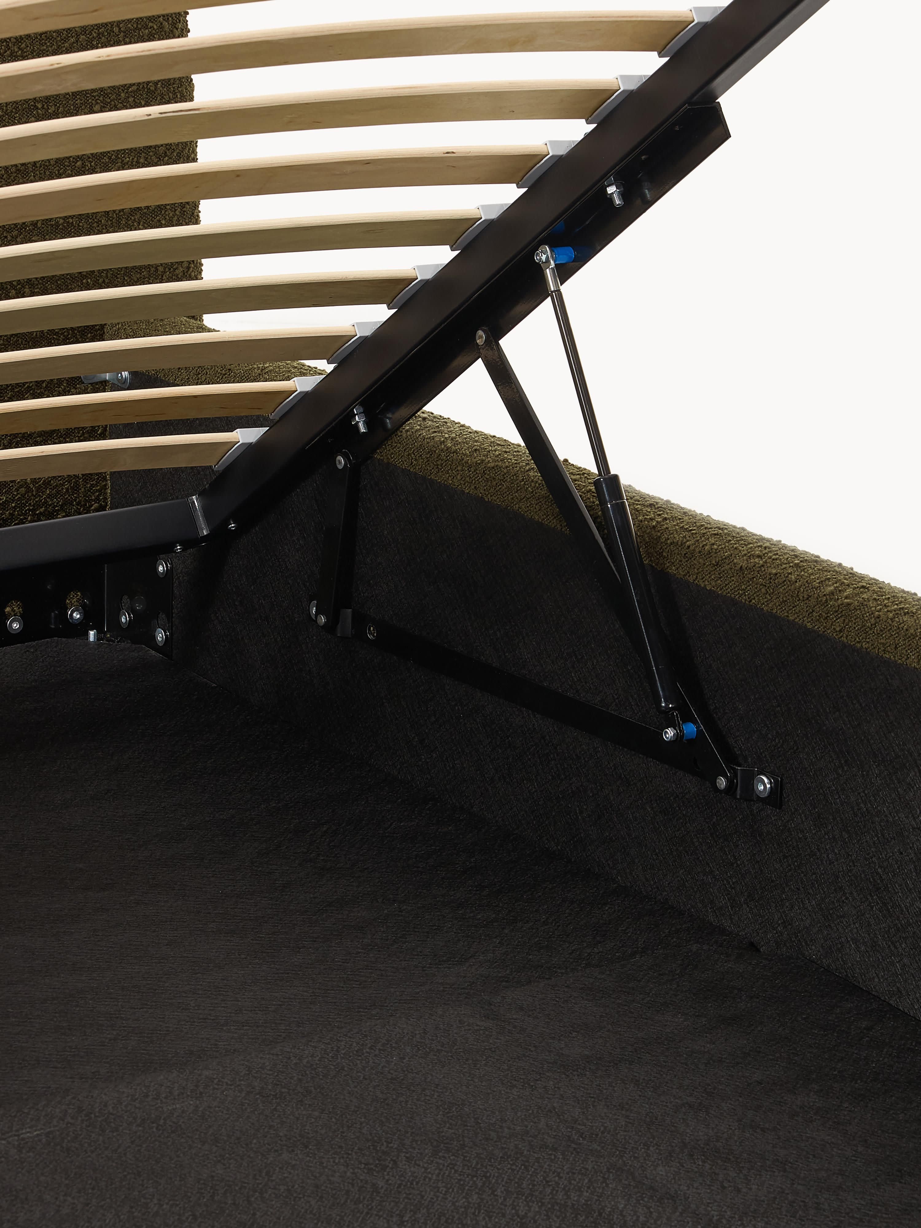 Cloud Upholstered Bouclé Bed with Storage Space