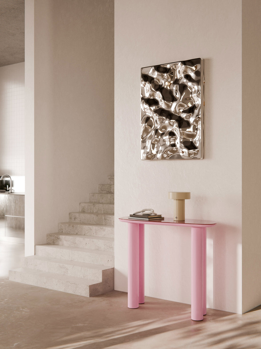 Beni Console Table with Glass Top